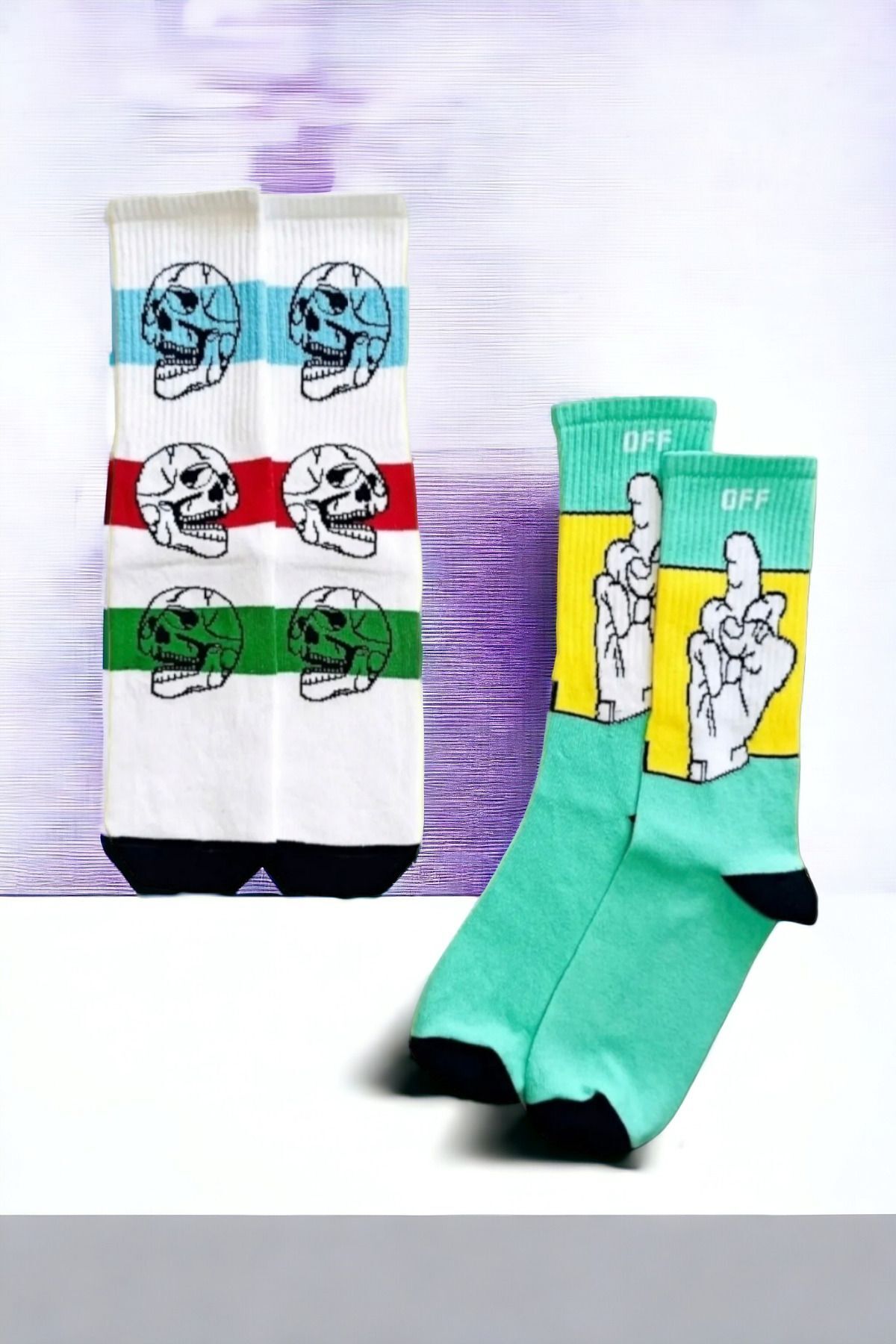 2-Piece Skeleton Pattern Socks Set