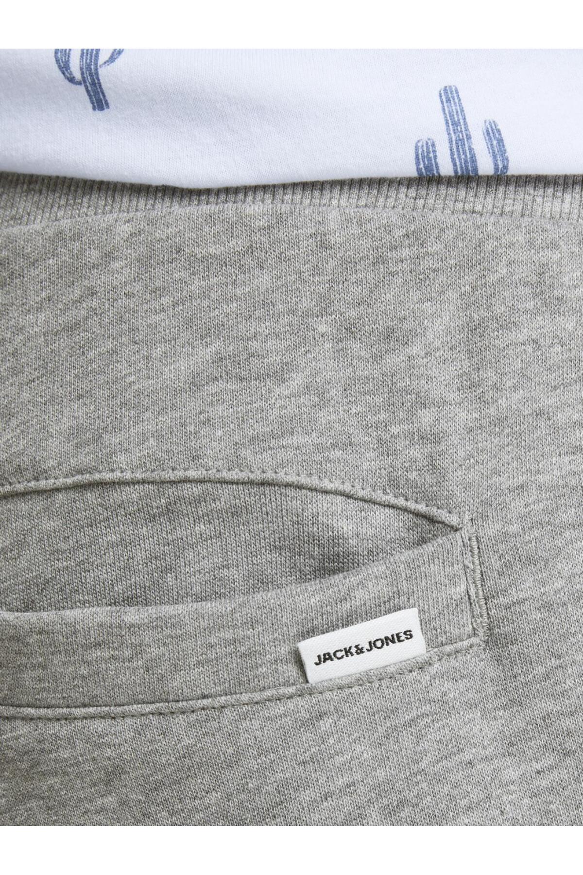 شلوار گرمکن ورزشی جک اند جونز مردانه پنبه - الاستین خاکستری  راسته     Yuvarlak  | Jack & Jones 2KEESBS32218GRI TR - تصویر 6