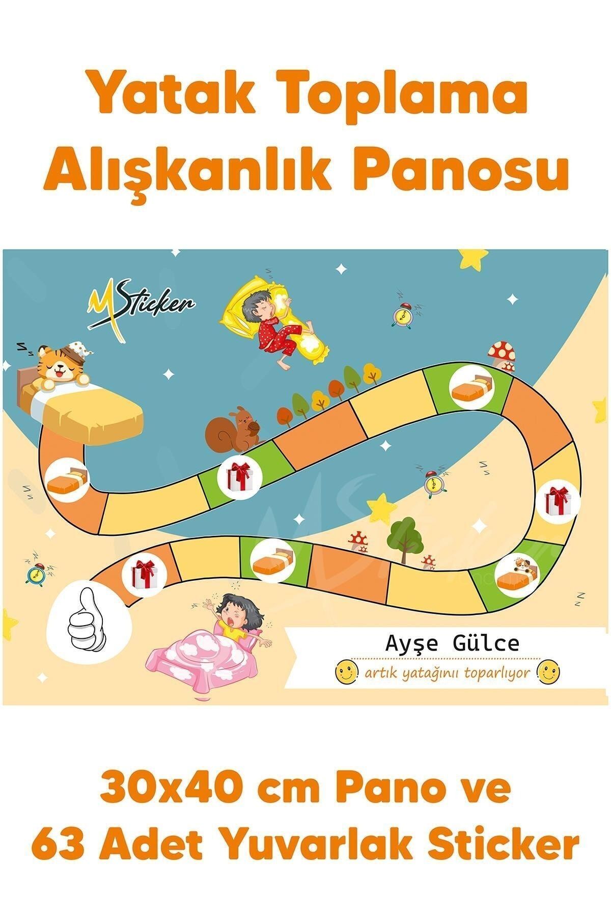 MSticker Eğlenceli Ve Eğitici Yatak Toplama Eğitimi Sticker Panosu 30x40 Cm