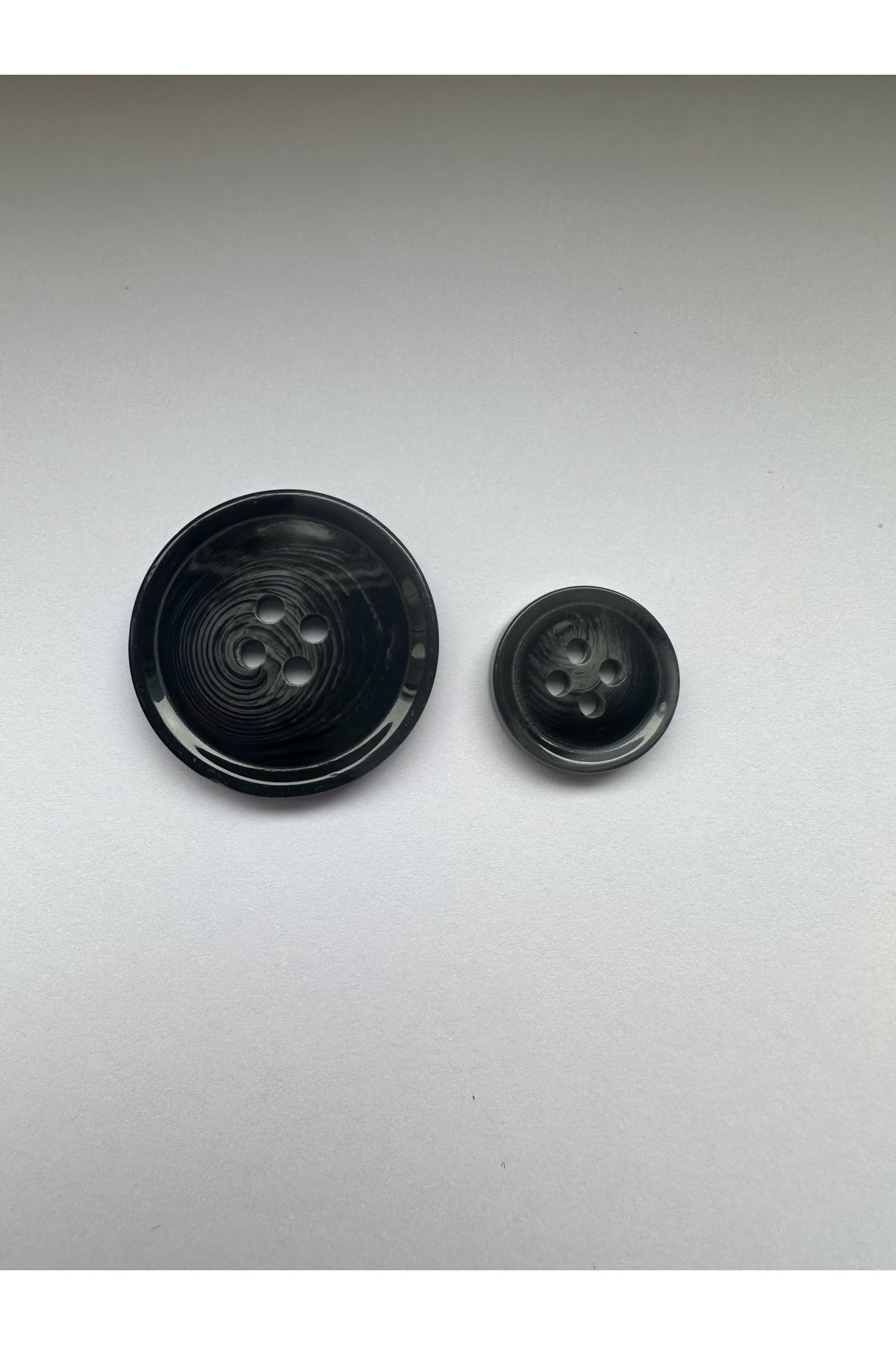 aensia-Black on Gray Marble Marble Pattern Design Button Plain Polyester Button - Pack of 12 (6 Large+6 Small) 3