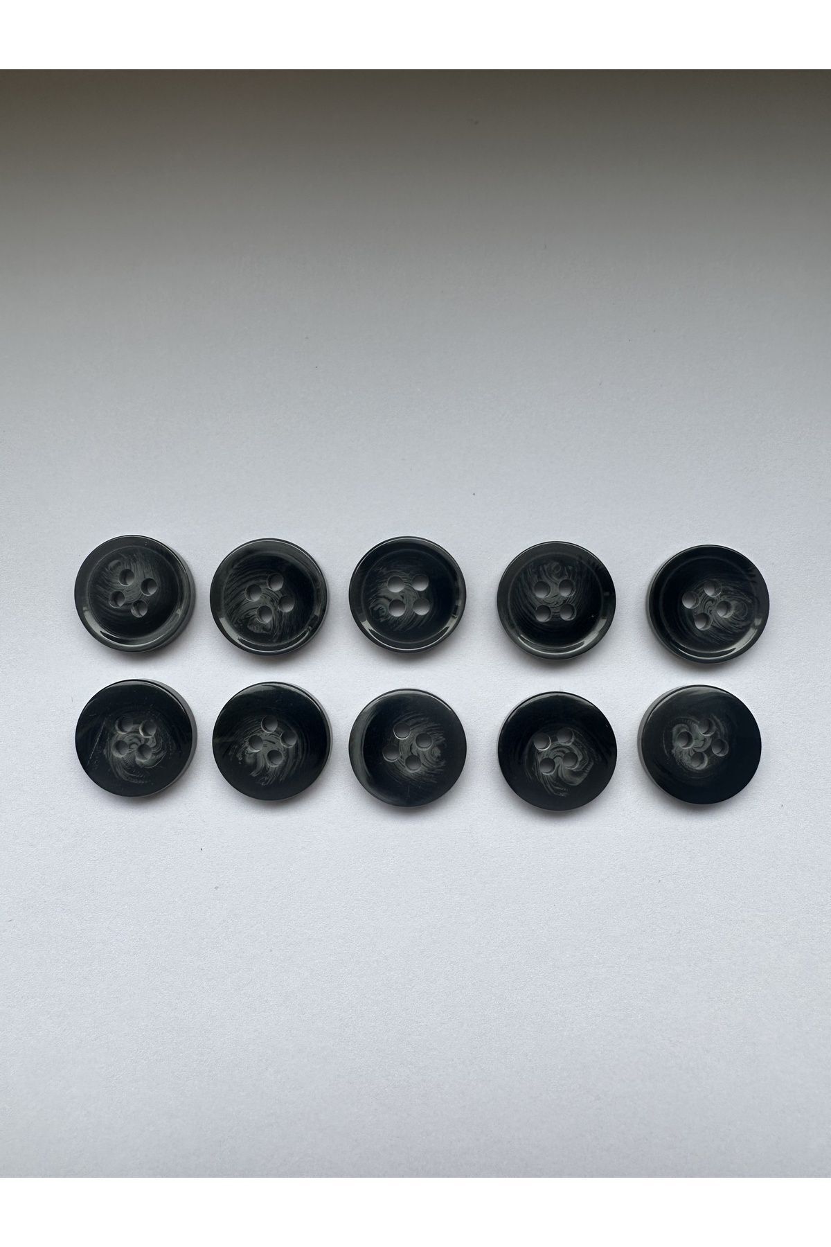 aensia-Black on Gray Marble Marble Pattern Design Button Plain Polyester Button 24 Size Buttons - Pack of 10 2