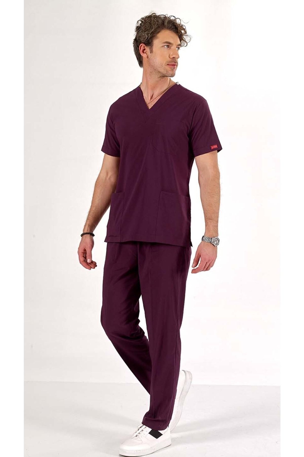 Uçak Medikal-Plum U-Flex Lycra Scrubs Set 5
