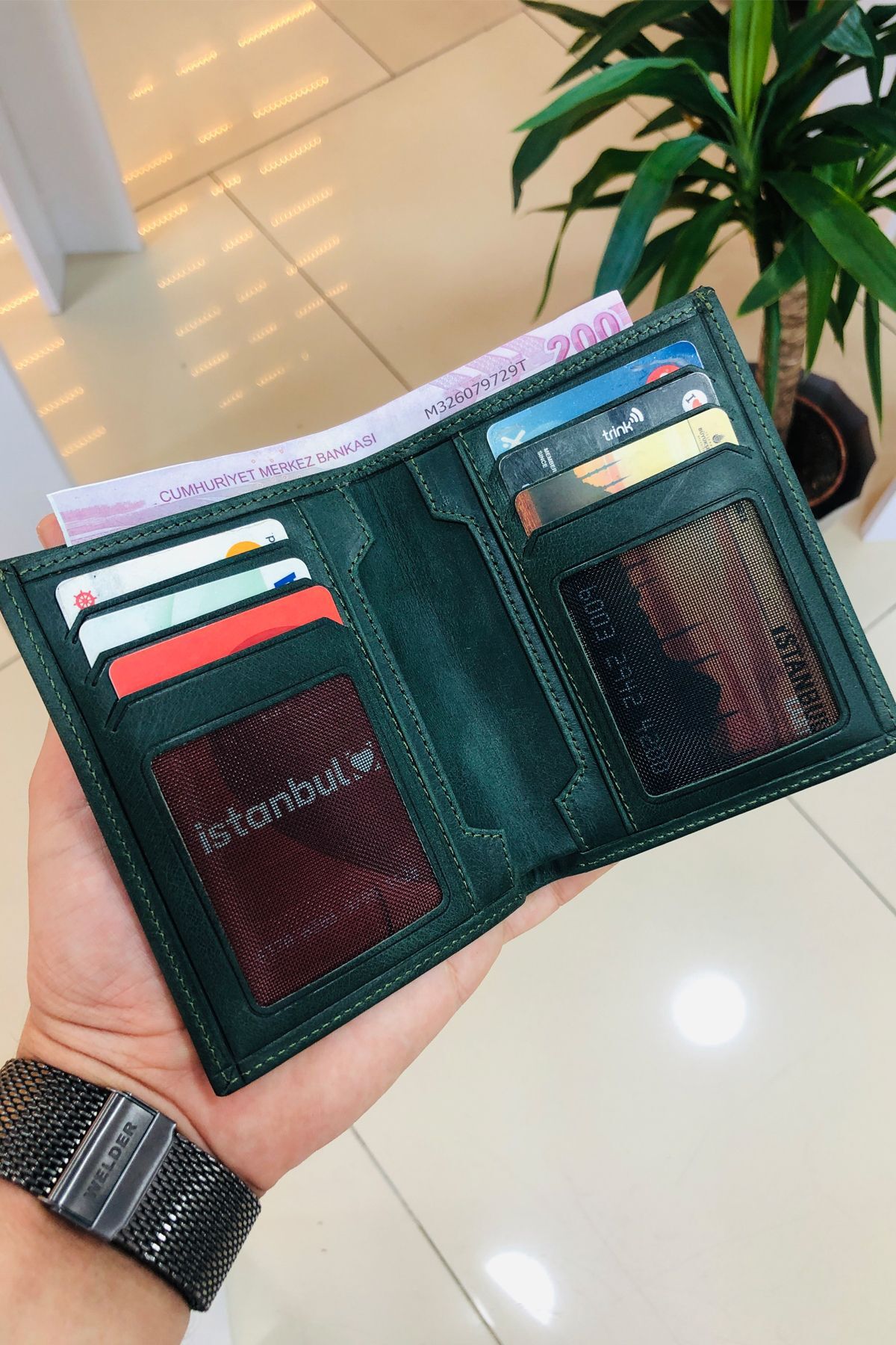 کیف پول مردانه قهوه ای derius | jersey اورجینال - تصویر 2