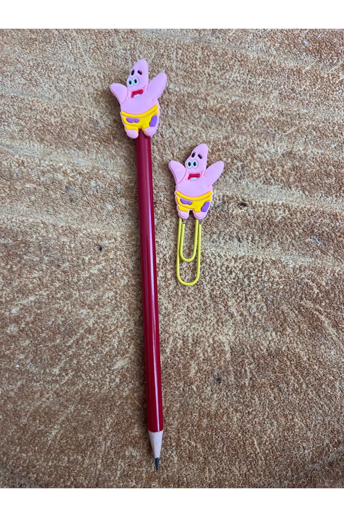 CRYSTALBEADSS-Jibbitz Fancy Pencil and Paperclip Set - Spongebob Patrick Star Patterned 2