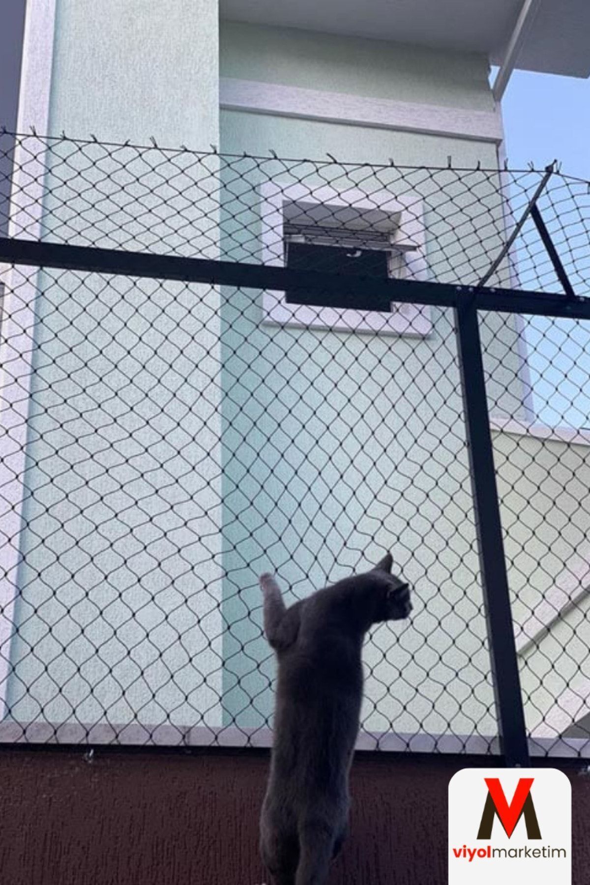 Siyah Balkon Filesi 3x6 M – Kedi Koruma Ve Kuş Önleme Güvenlik Filesi - Kanca Ve Dübel Dahil 8