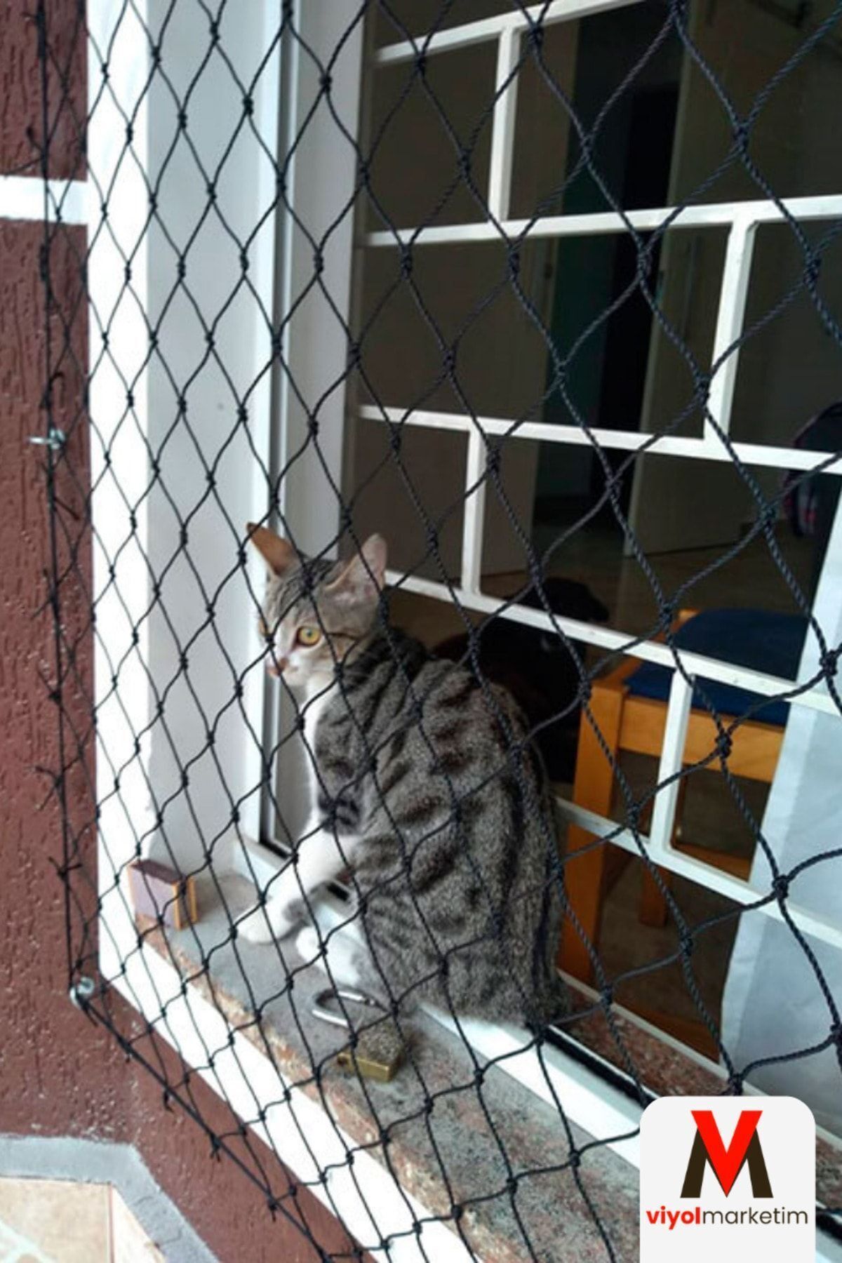 Siyah Balkon Filesi 3x6 M – Kedi Koruma Ve Kuş Önleme Güvenlik Filesi - Kanca Ve Dübel Dahil 6