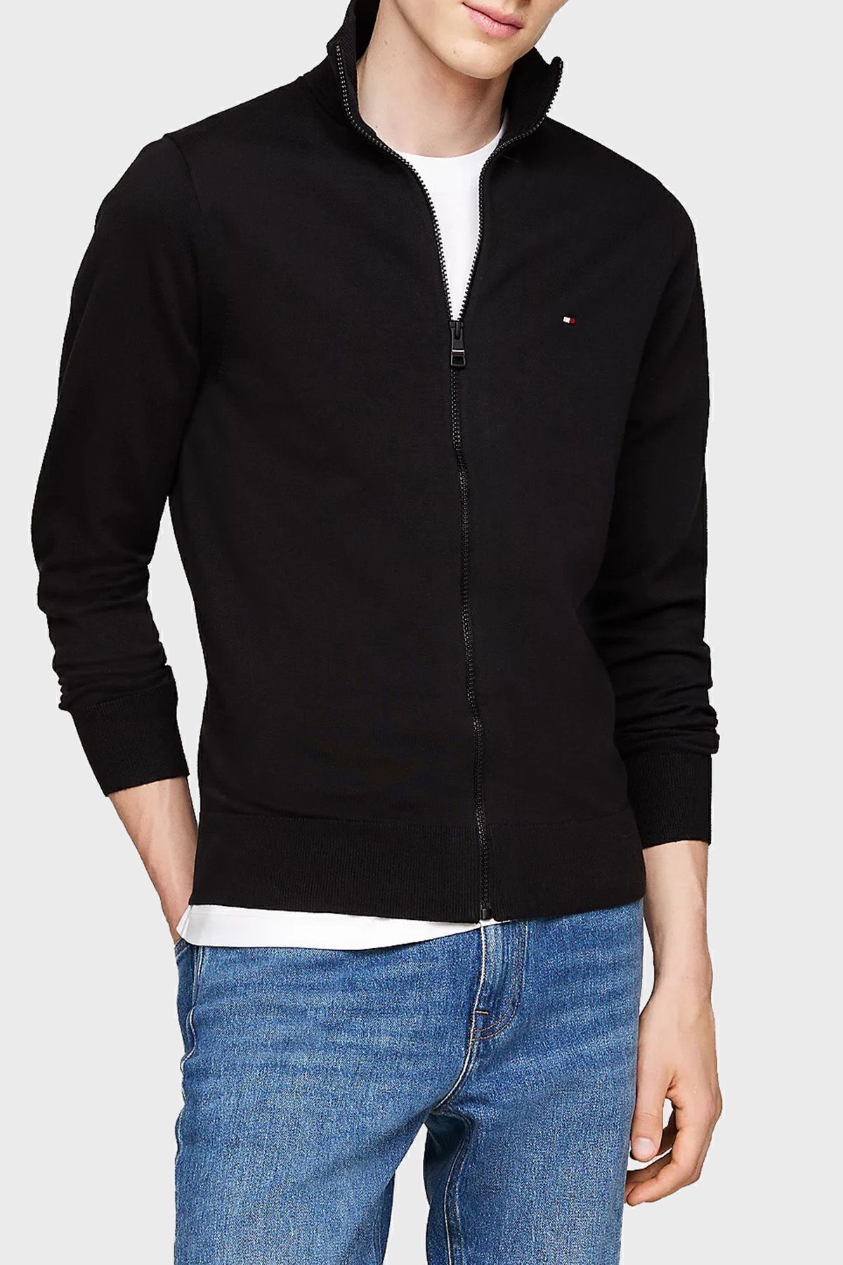 عرق زیپ نخی مردانه SWEAT MW0MW22747 BDS Tommy Hilfiger