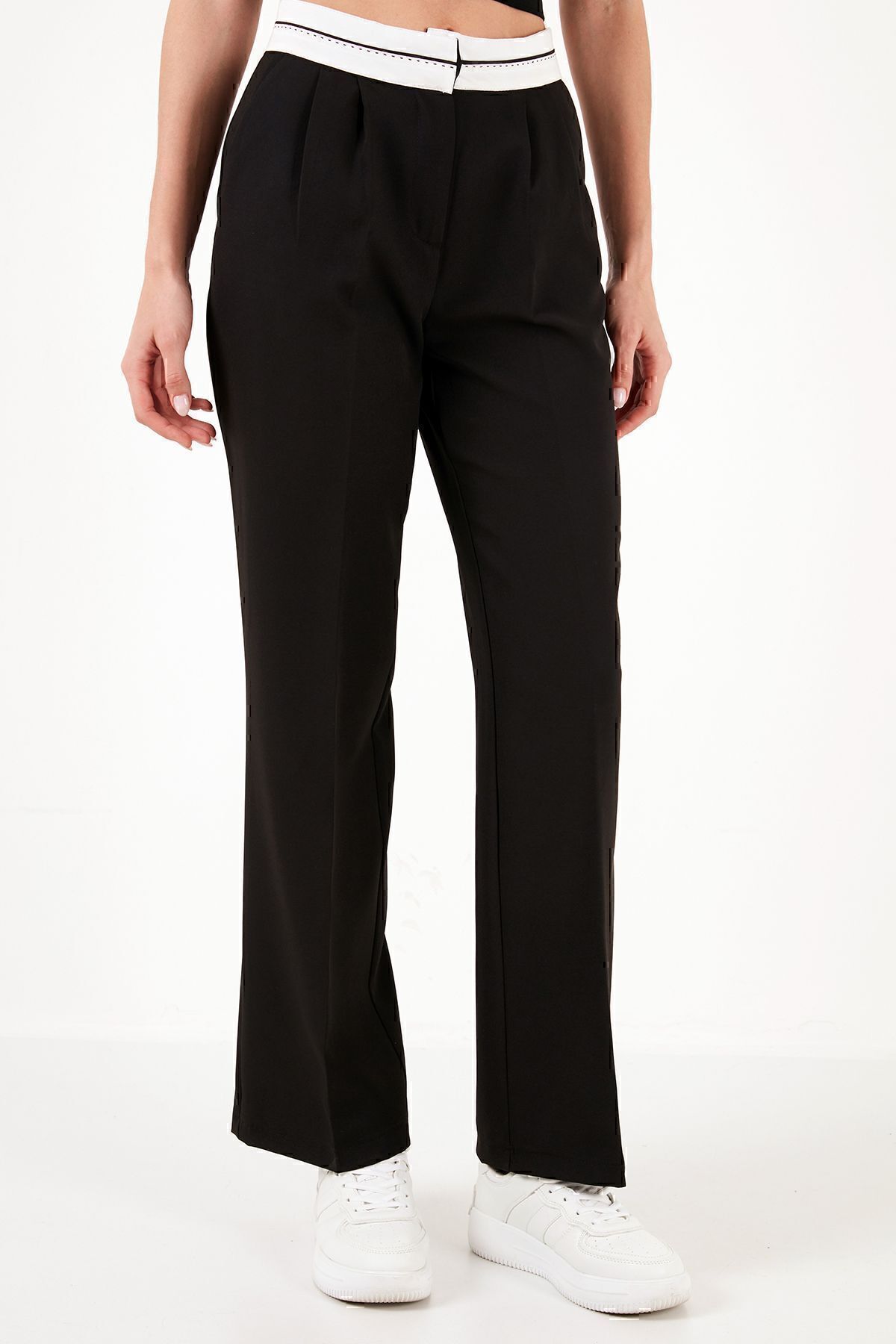 Lela-High Waist Wide Leg Trousers - Regular Fit Pant 611Pl061 3