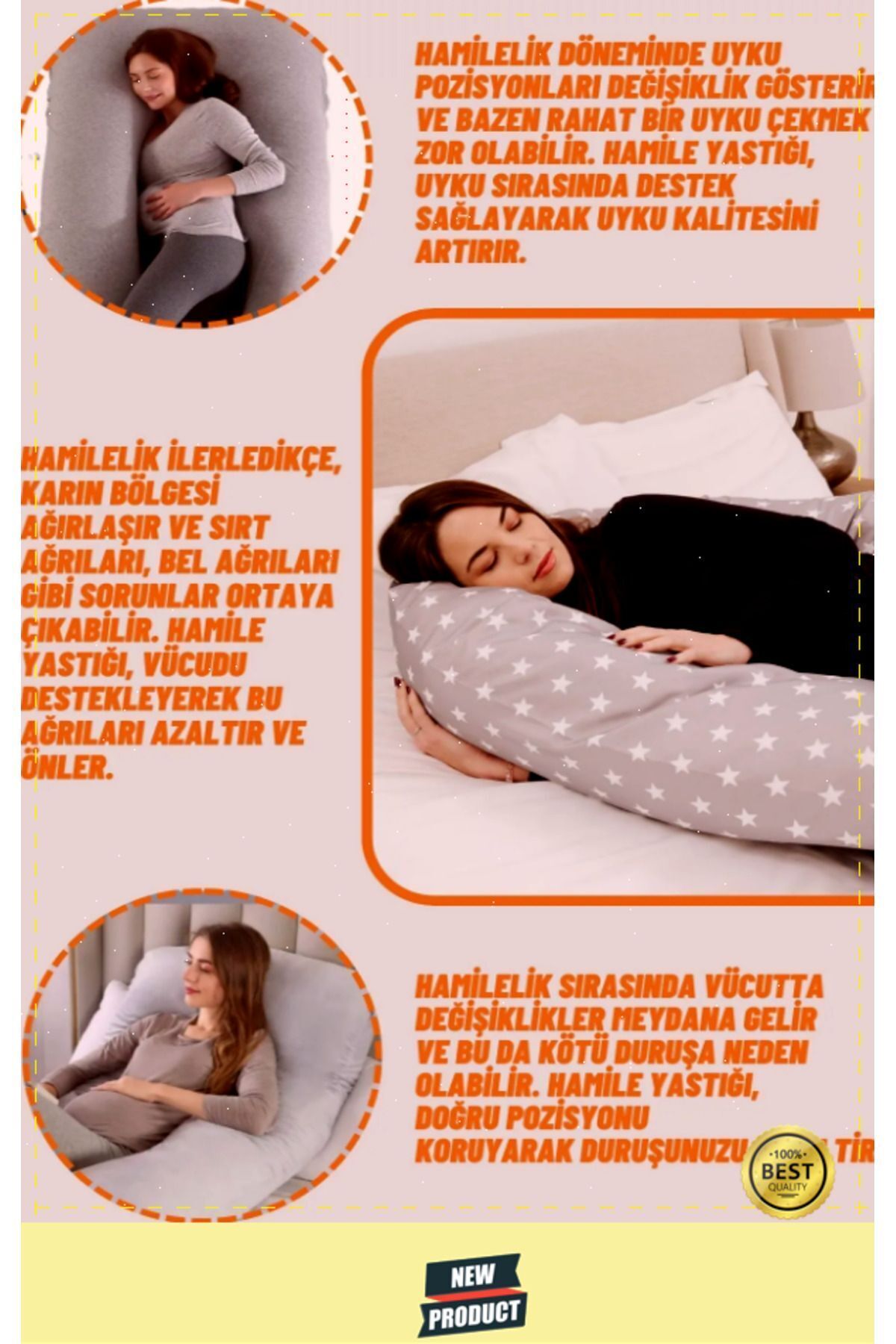 Genel Markalar Ortopedik  Bacak Arası Boyun Ve Karın Destekli Hamile Yastığı fotoğrafı 2 (önizleme)