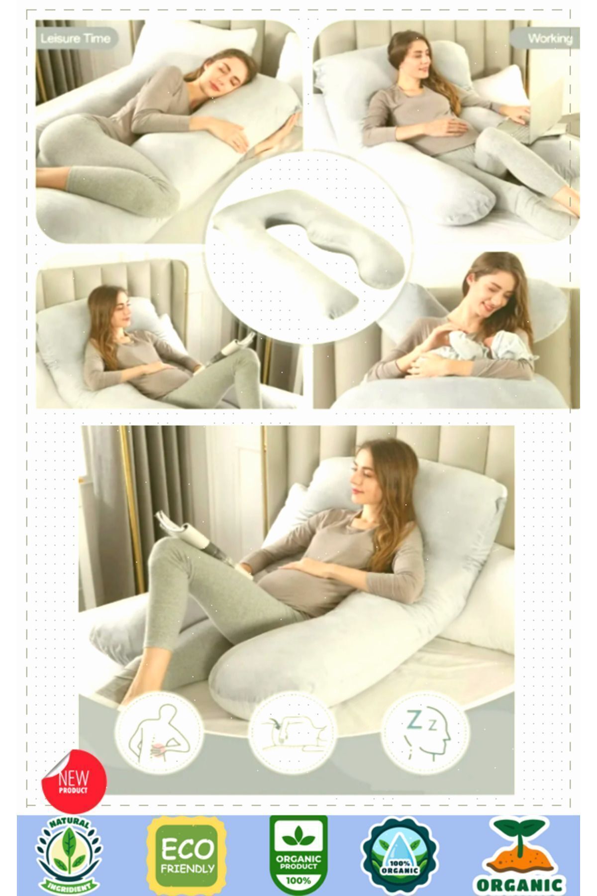 OMZ Hamile Yastığı Hamile Uyku Yastığı Hamile Oturma Destek Minderi Hamile Uyku Yastıgi Hamile Yastıgi fotoğrafı 7 (önizleme)