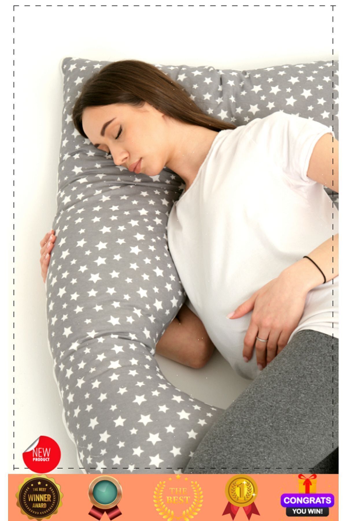 OMZ Çıkarılabilir Yıkanabilir Kılıflı Tam Vücut Hamile Yastığı Hamile Uyku Yastığı fotoğrafı 4 (önizleme)