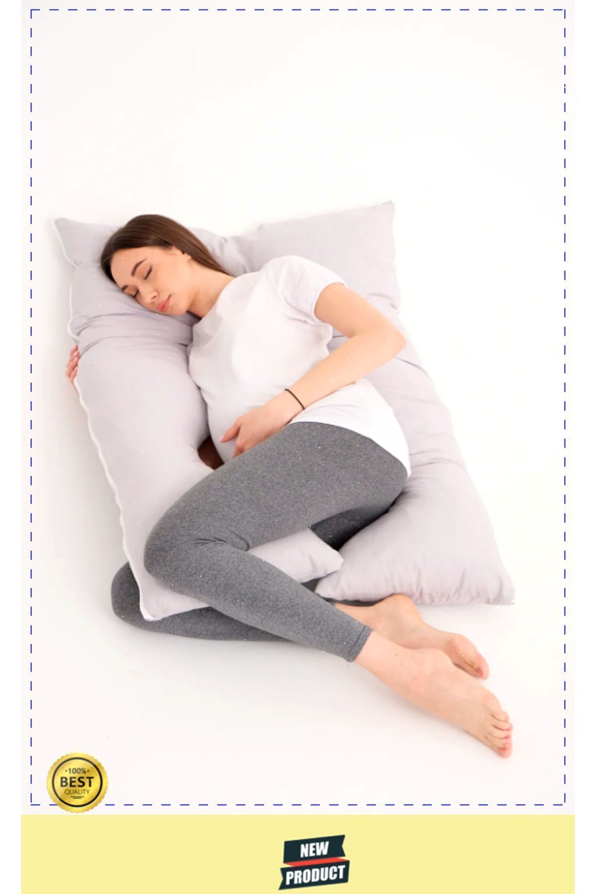 OMZ Baş Boyun Sırt Karın Destekli Çıkarılabilir Kılıflı Hamile Yastığı fotoğrafı 2 (önizleme)