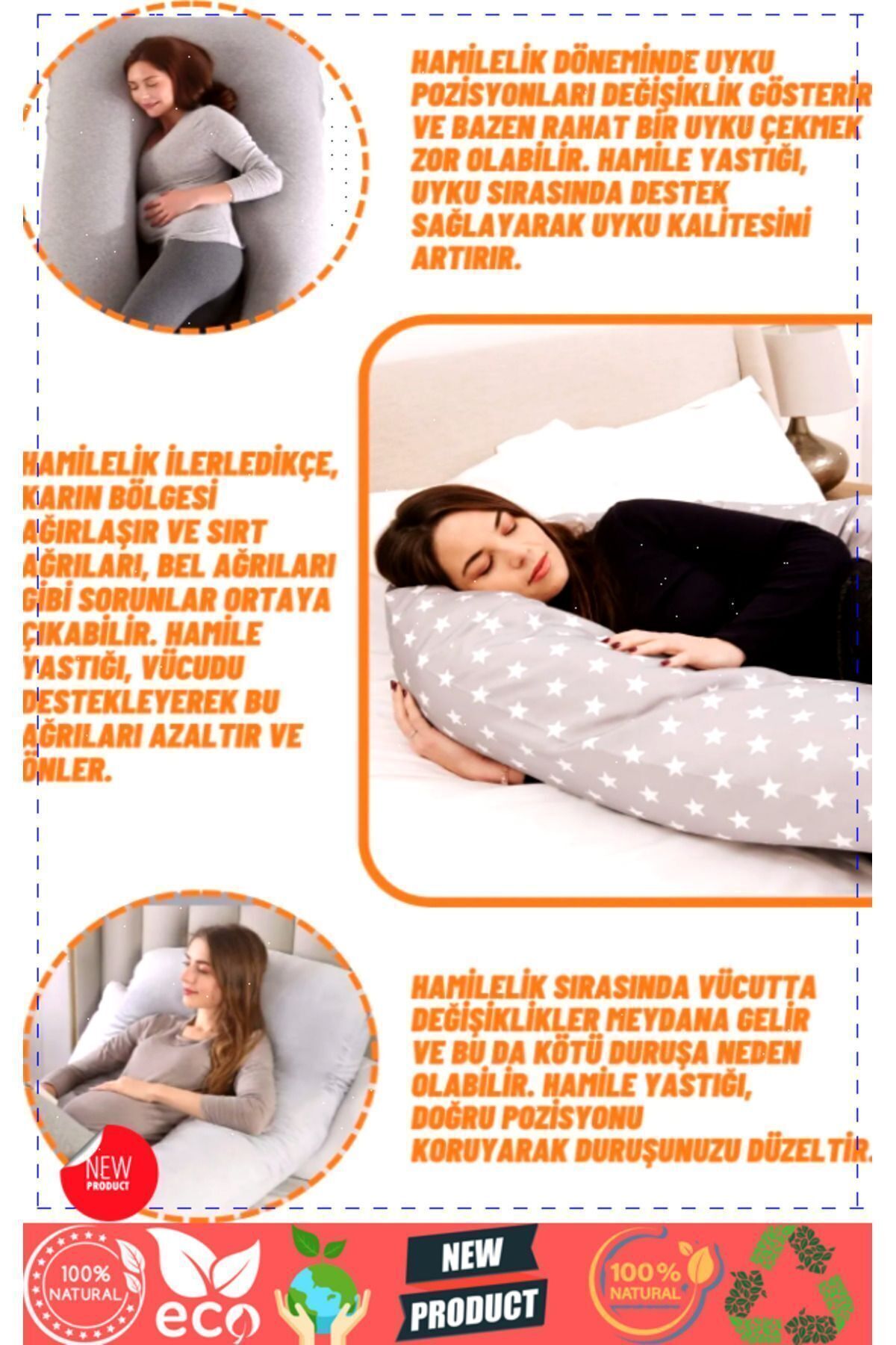 OMZ Çok Amaçlı Hamile Yastığı Bel Yastığı Bacak Yastığı Hamile Uyku Yastıgi Hamile Yastıgi fotoğrafı 2 (önizleme)