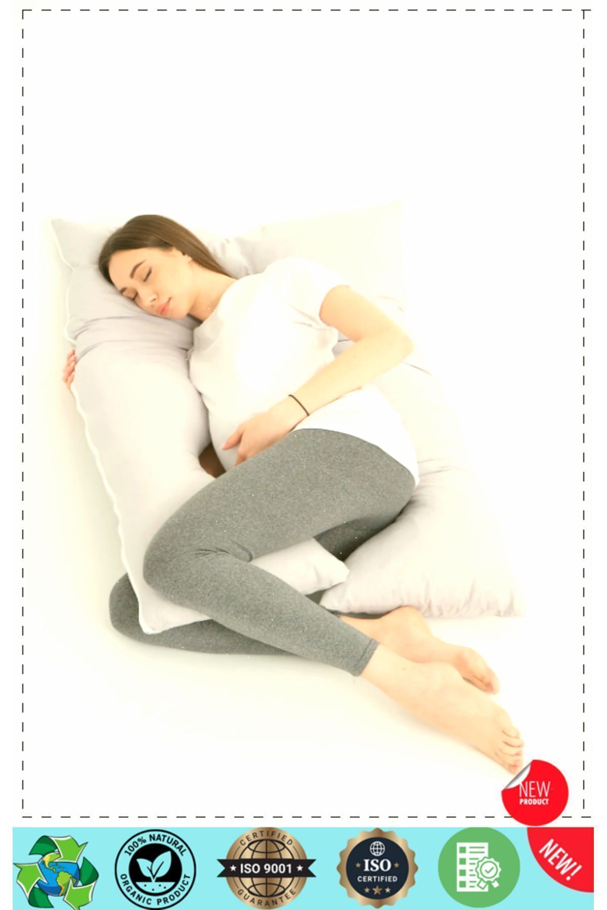 OMZ 5 Farklı Bölge Destekli Hamile Yastığı Fermuarlı Emzirme Minderi Hamile Uyku Yastıgi Hamile Destek fotoğrafı 3 (önizleme)