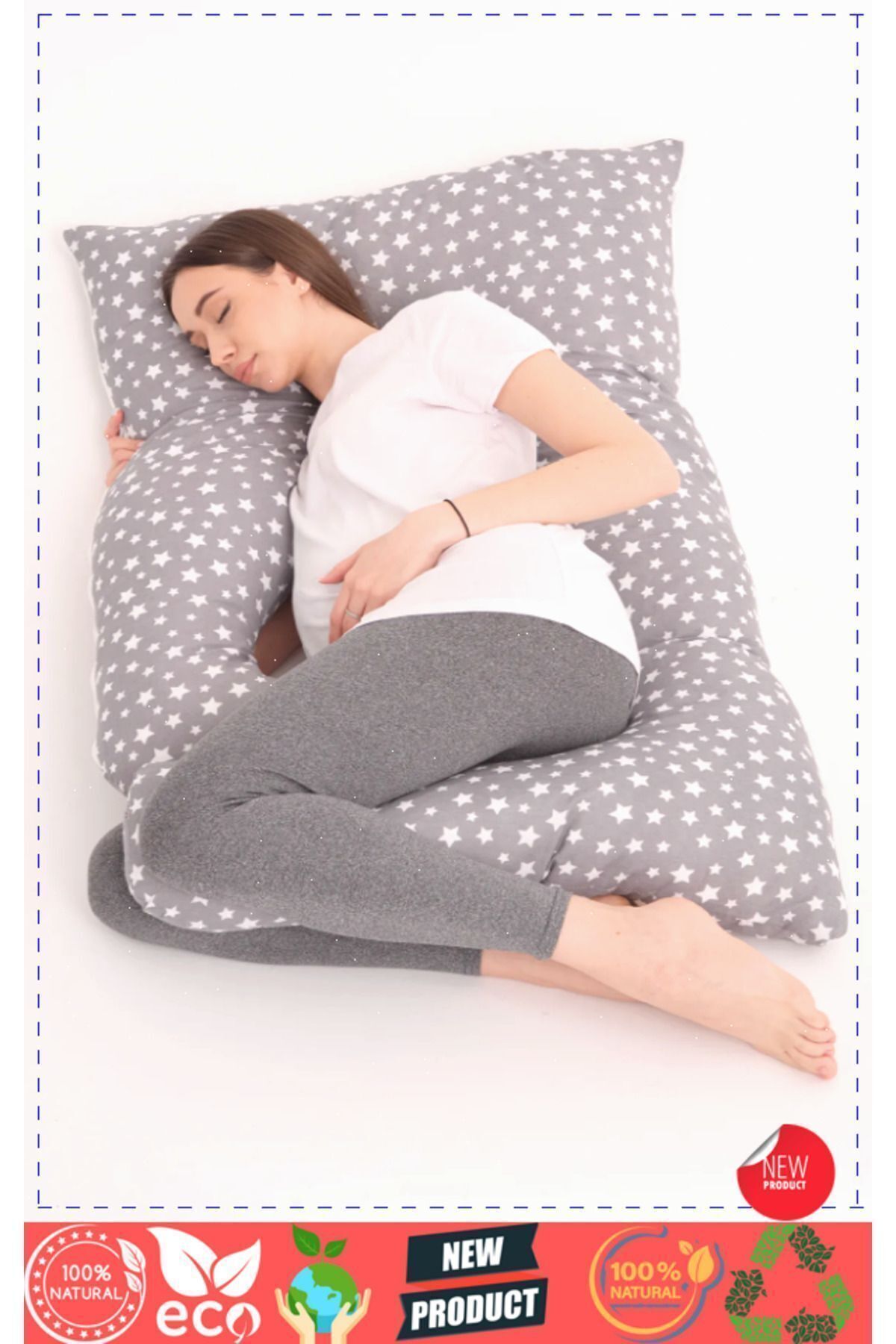 OMZ Yıkanabilir Kılıflı Sırt Bacaklar ve Göbek Destekli Hamile Yastığı Hamile Uyku Yastıgi Hamile Yastı fotoğrafı 3 (önizleme)