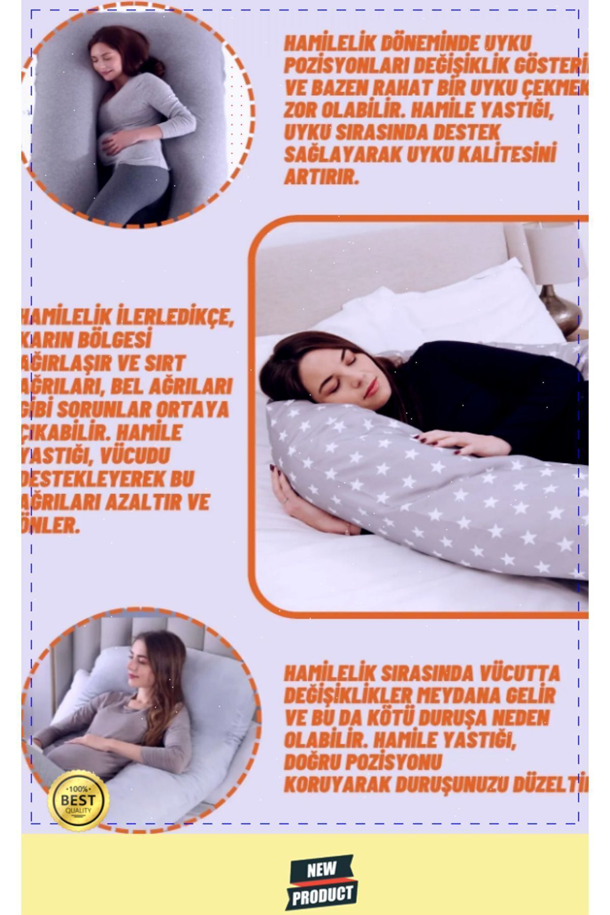 OMZ Hamile Yastığı Sarılma Yastığı Çok İşlevli Büyük Yastık fotoğrafı 2 (önizleme)