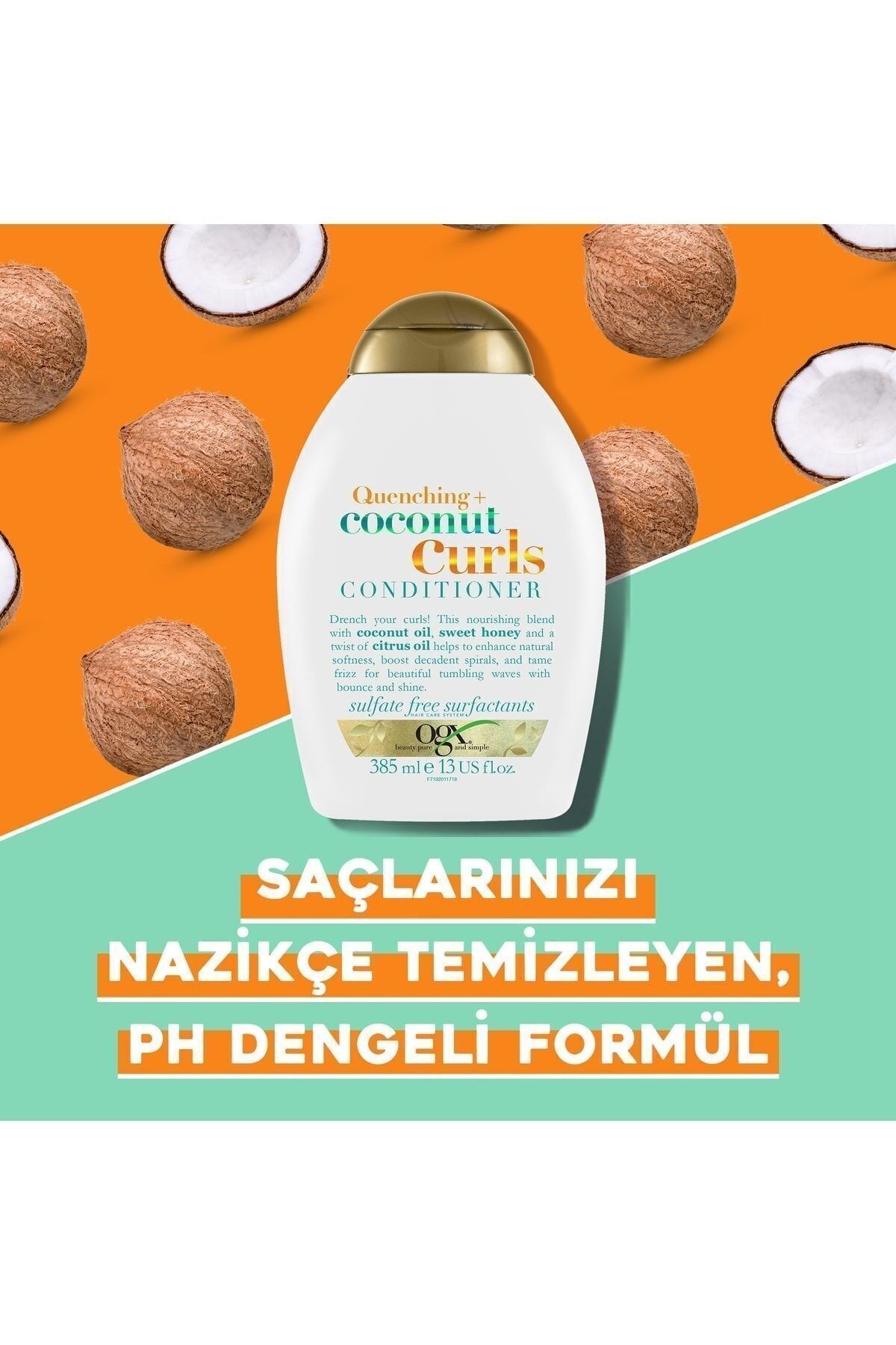 Bukleli Saçlar Için Nemlendirici Coconut Curls Bakım Kremi 385 Ml — 19053 — تصویر 3 از 4