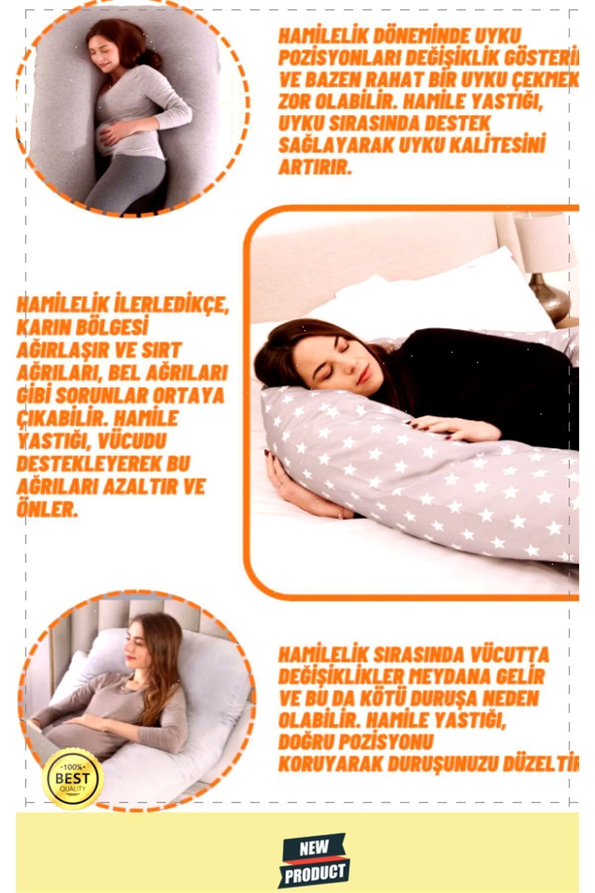 OMZ 5 Farklı Bölge Destekli Hamile Yastığı Fermuarlı Emzirme Minderi fotoğrafı 3 (önizleme)