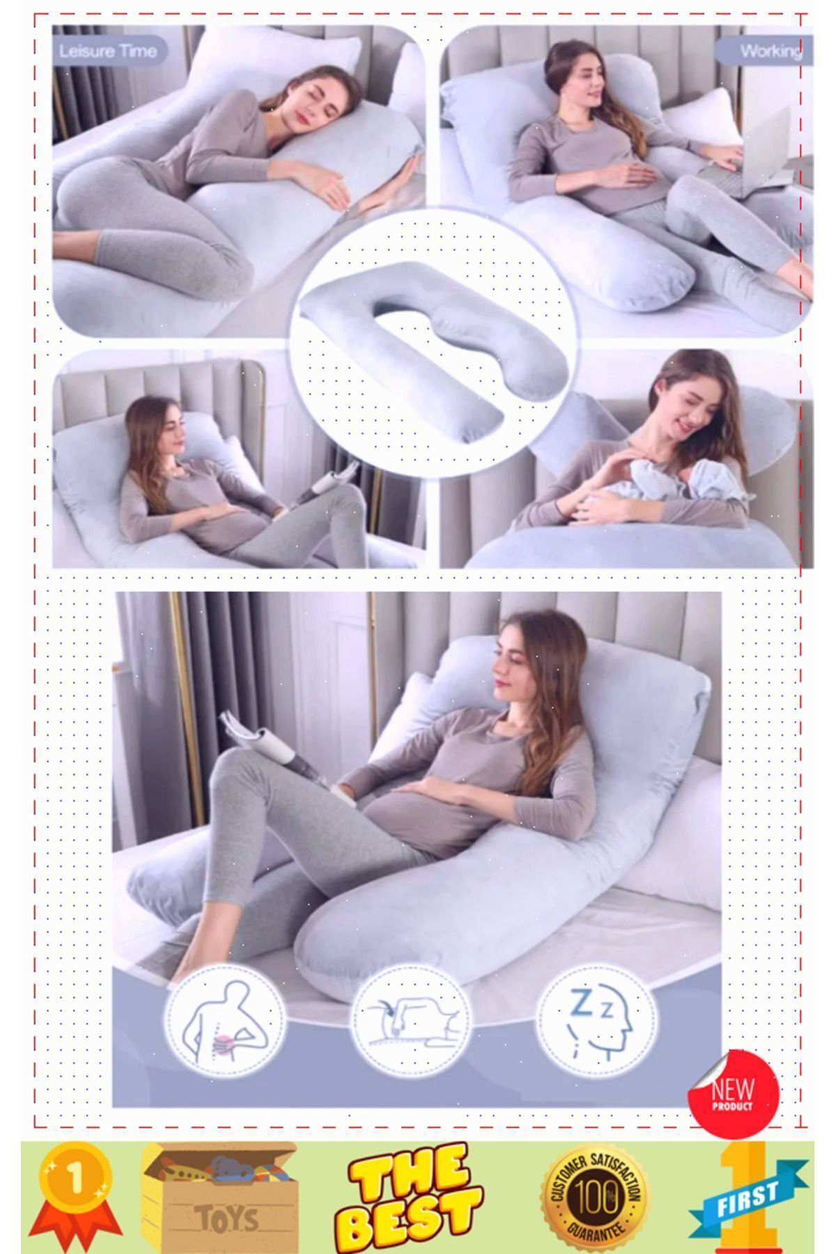 OMZ Destekli Gebelik Uyku Minderi Hamile Yastığı Hamile Uyku Yastıgi Hamile Yastıgi Hamile Destek fotoğrafı 7 (önizleme)