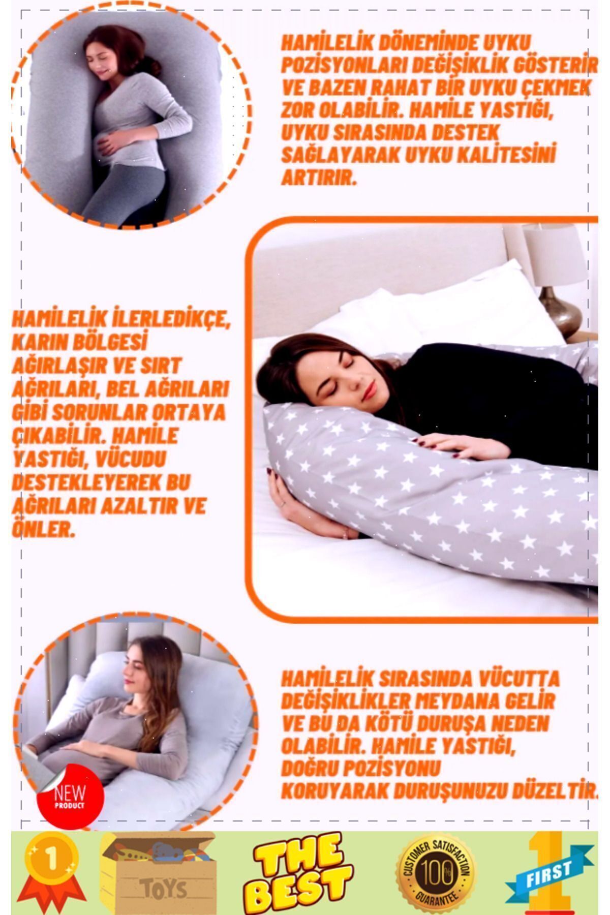 OMZ Yıkanabilir Kılıflı Hamile Destek Yastığı Bacak Arasi Yastigi Hamile Uyku Yastıgi Hamile Yastıgi Ha fotoğrafı 2 (önizleme)