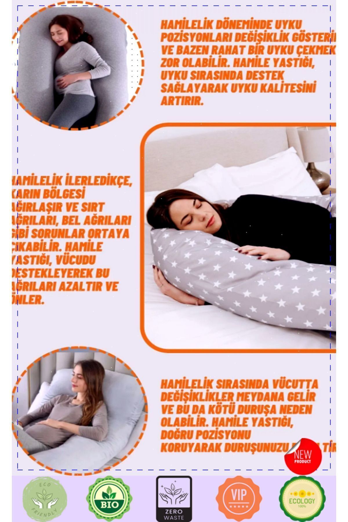 OMZ Çıkarılabilir Kılıflı Şekilli Tüm Vücut Hamile Yastığı Hamile Uyku Yastıgi Hamile Yastıgi Hamile De fotoğrafı 2 (önizleme)