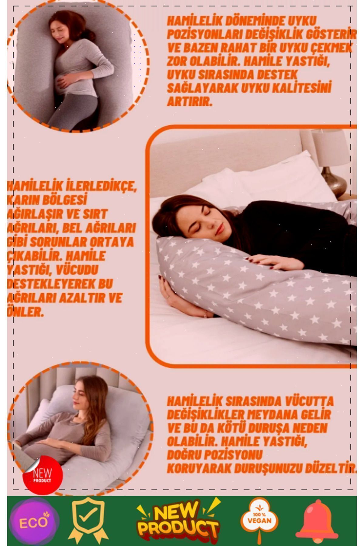 OMZ Ortopedik Hamile Destek Yastığı Hamile Uyku Yastıgi Hamile Yastıgi Hamile Destek Yastigi fotoğrafı 2 (önizleme)