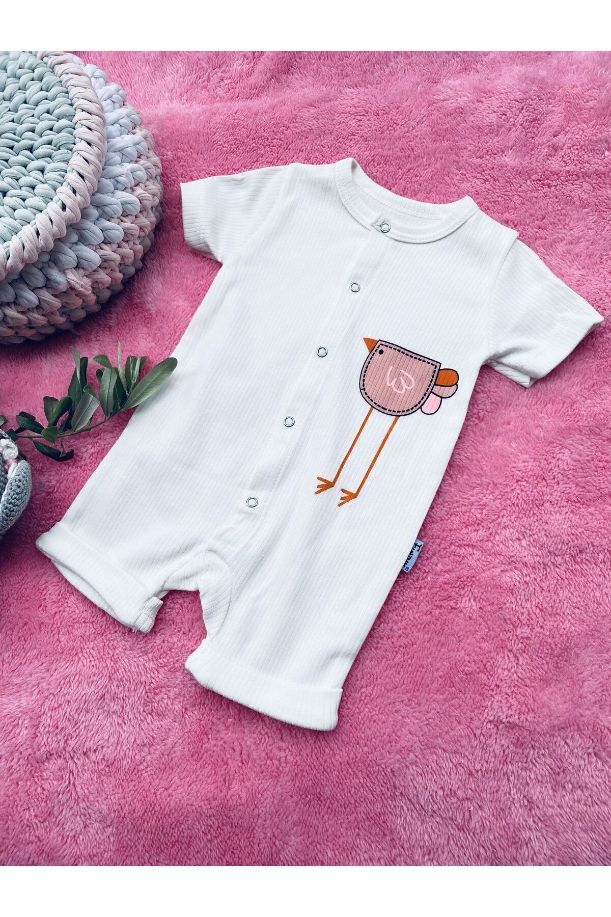 Gleamy FINDIK BEBE KIDS KUŞ DESEN ÇITÇITLI KISA KOLLU ŞORT TULUM(ZIBIN) fotoğrafı 2 (önizleme)