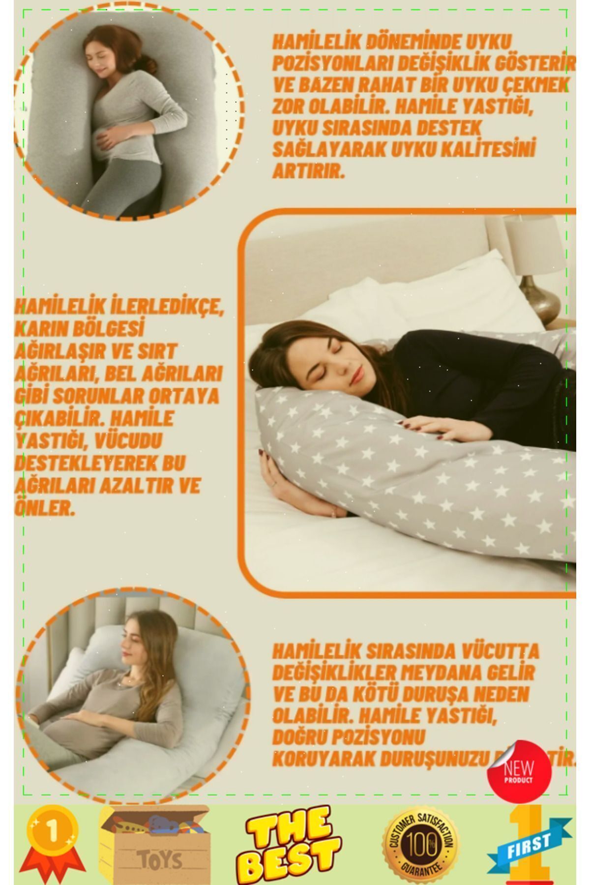 OMZ Destekli Hamile Yastığı Sırt Kalça Bacaklar ve Göbek Desteği Gebelik Minderi Hamile Uyku Yastıgi fotoğrafı 2 (önizleme)