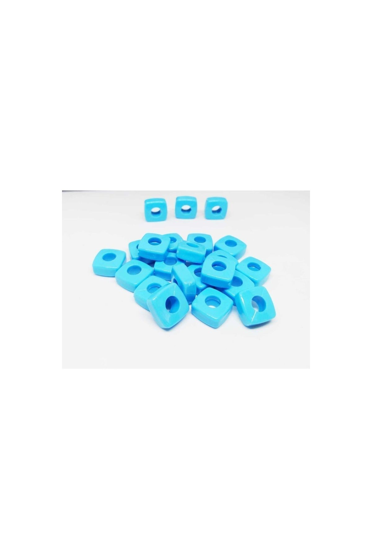 25 Pcs 12 Mm Basement Beads Blue Square Necklace Bracelet Beads , Blue Basement Beads