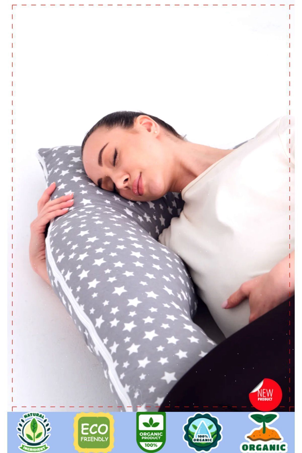 OMZ Baş Boyun Sırt Karın Destekli Çıkarılabilir Kılıflı Hamile Yastığı Hamile Uyku Yastıgi fotoğrafı 5 (önizleme)