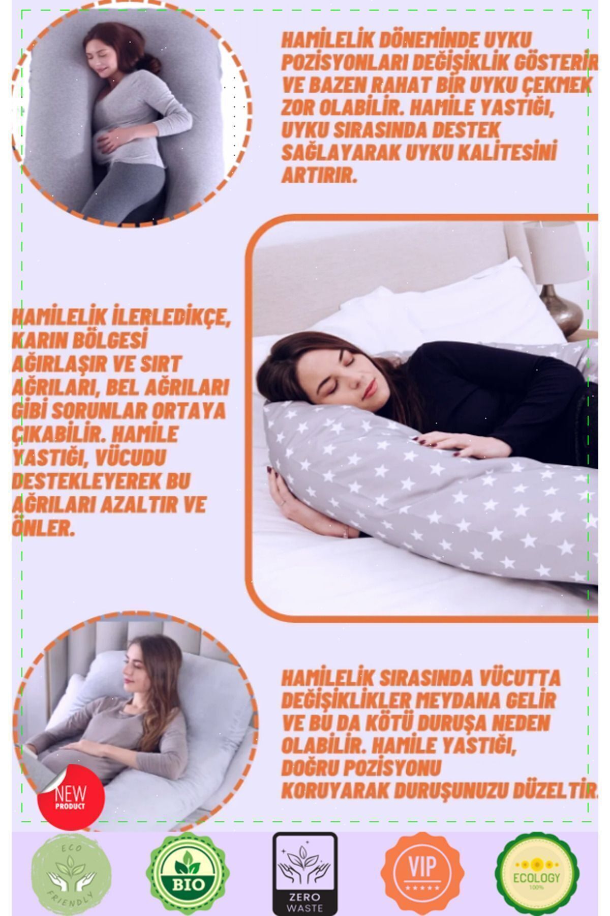 OMZ Tüm Vücut Destekli Lüks Jumbo Boy Hamile Yastığı Hamile Uyku Yastıgi Hamile Yastıgi Hamile Destek Y fotoğrafı 2 (önizleme)