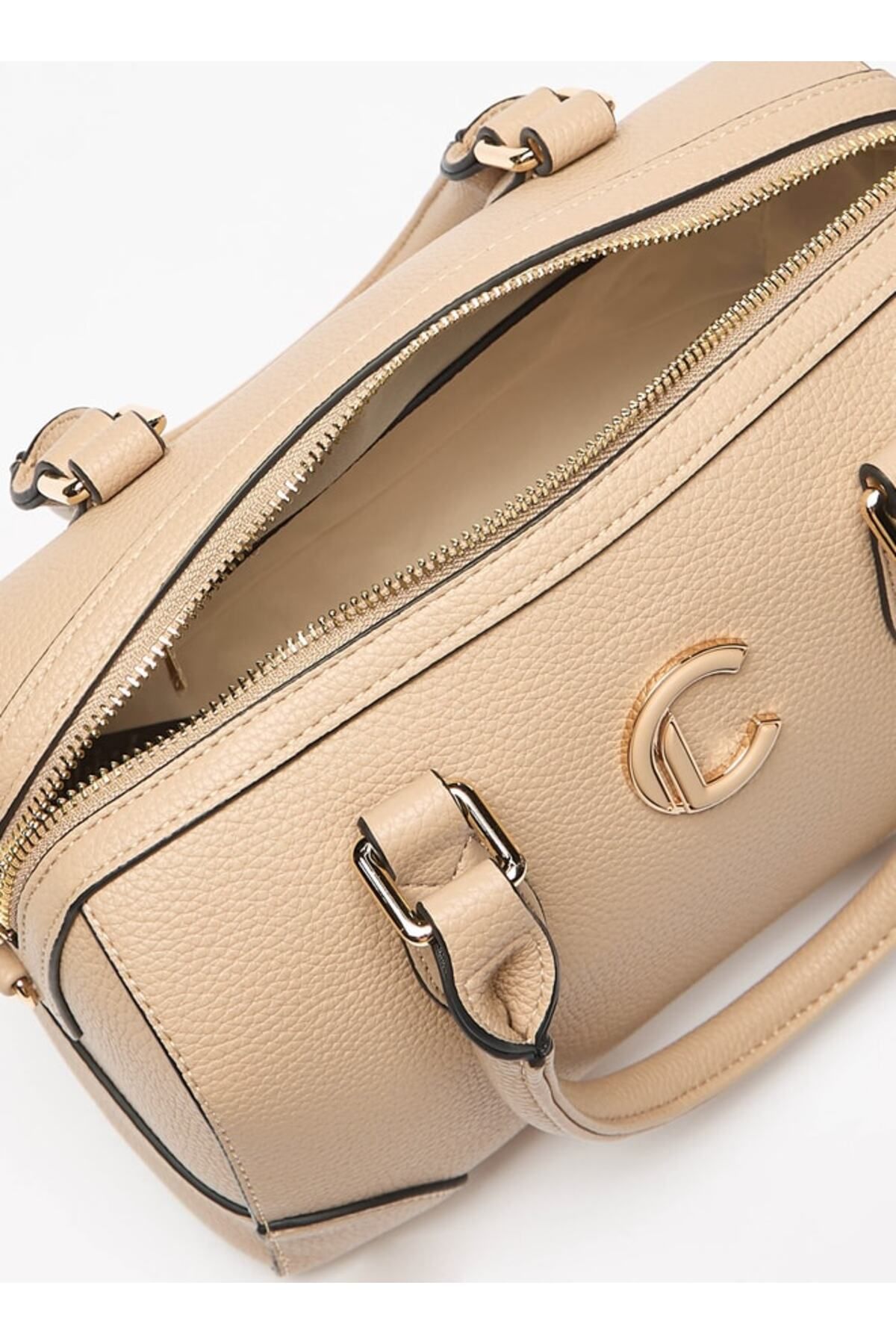 Le Confort-Textured Duffle Bag with Zip Closure and Double Handle 5