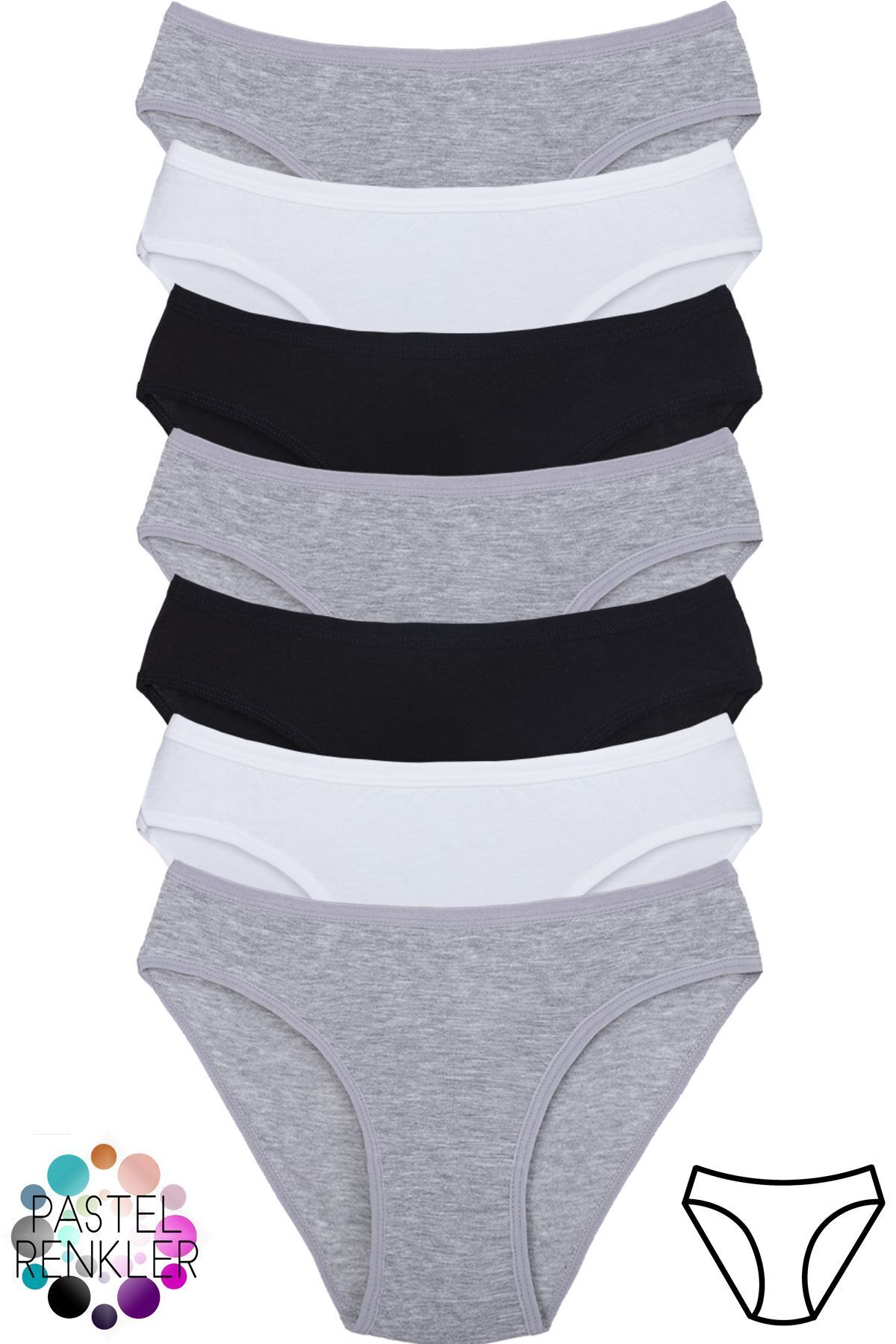 Humaone-Chiloți de bikini pentru femei mixte, 7 piese, negru, gri, alb, Bk1-a2 3
