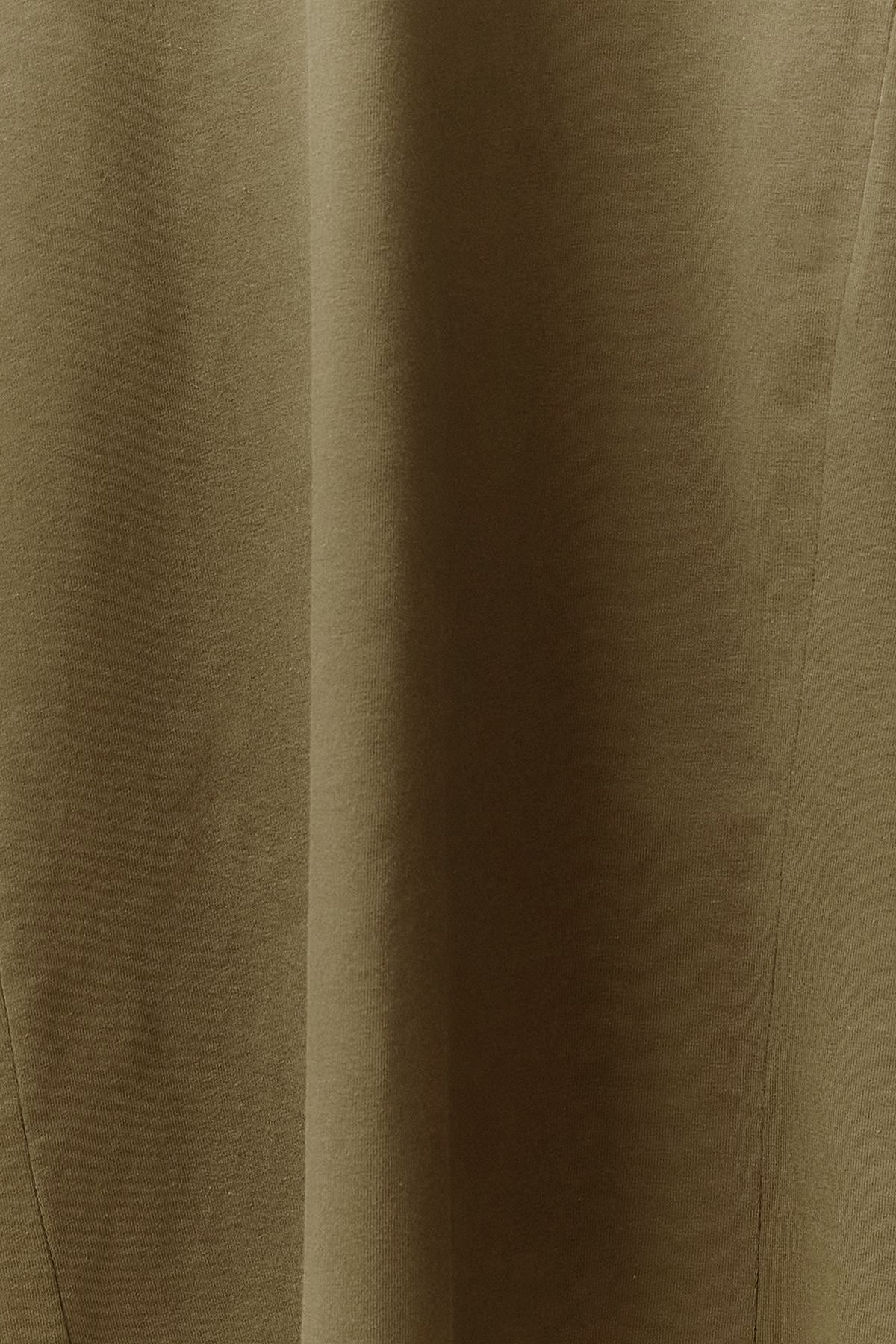 Trendyol Collection-Khaki Pocketed Premium Crew Neck A-Line Knitted Midi Dress TWOSS24EL00169 7