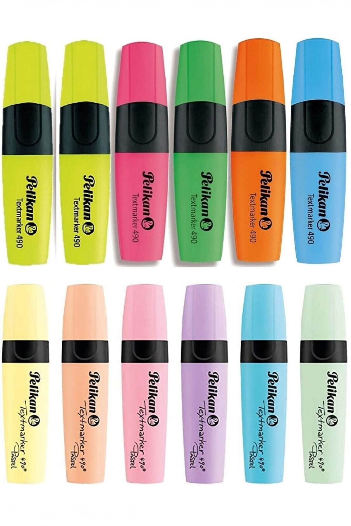 Pelikan 490 Fosforlu Kalem 12'li Neon Pastel Renkler