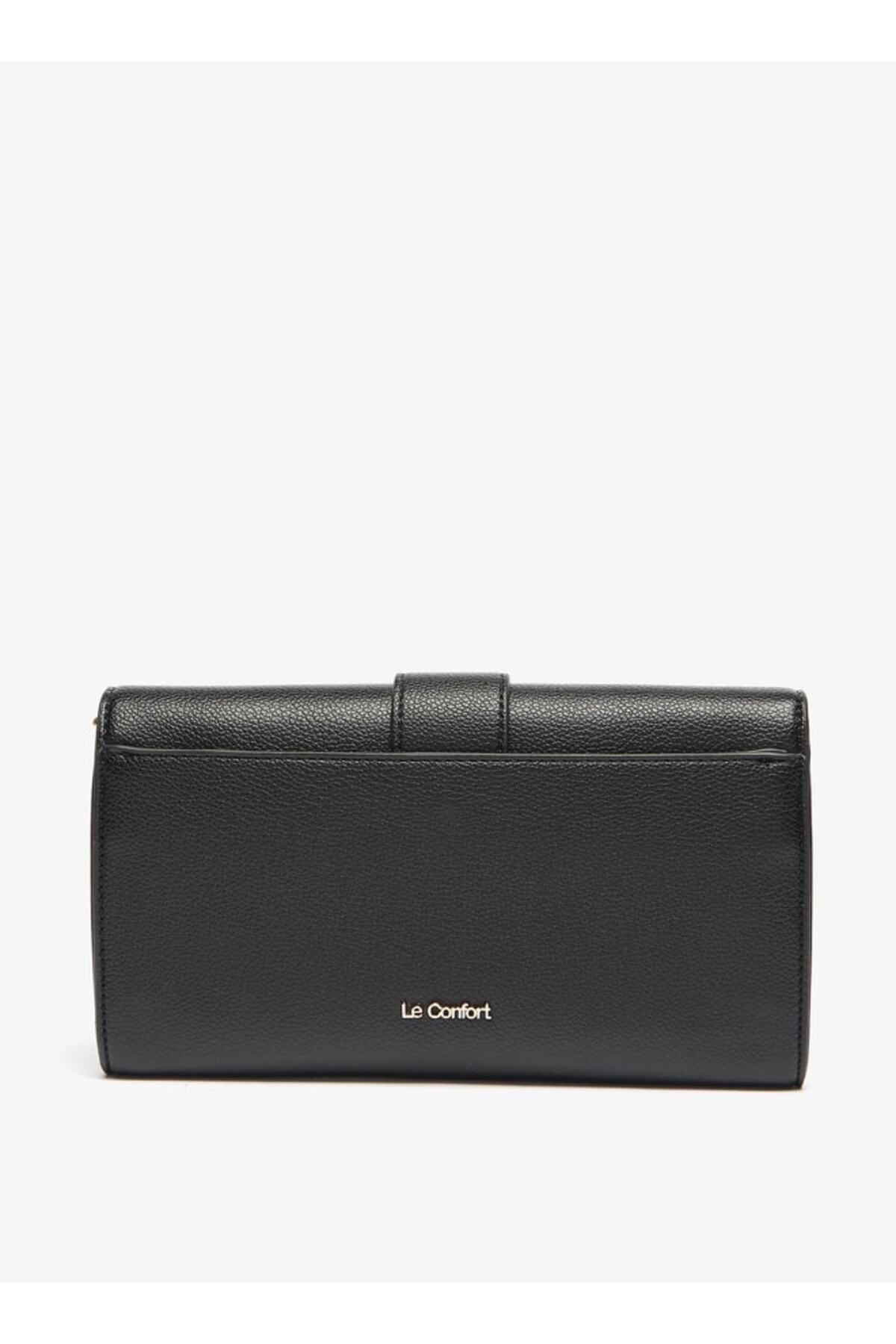 Le Confort-Solid Crossbody Bag with Zip Closure and Chain Strap 3