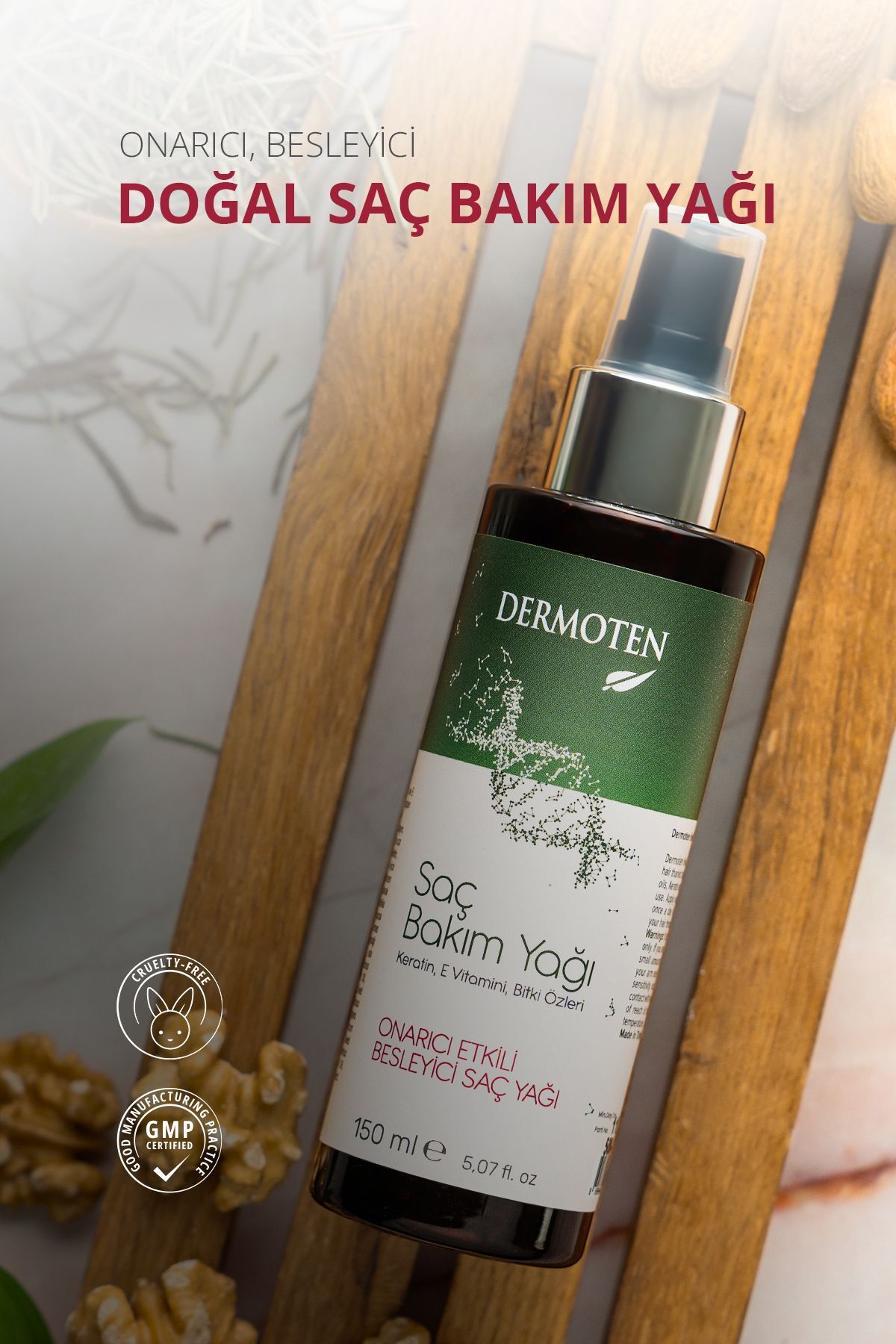 سرم و روغن مو مردانه زنانه مراقبت از کراتین ویتامین E 150 میل تعمیر Dermoten
