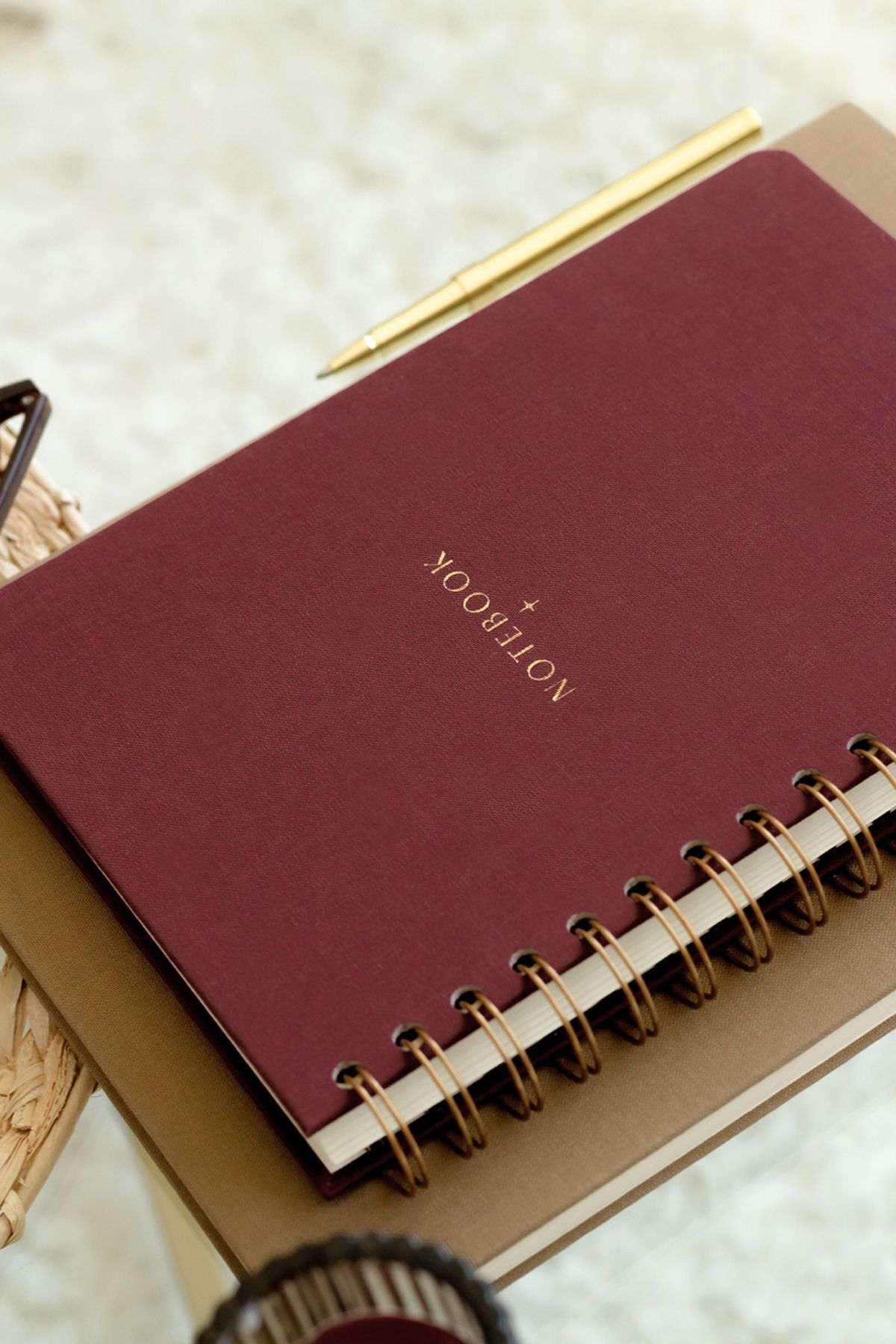 Matt Notebook-15x21 cm SpirAl ClAret Red Linen NotepAd - A5 3