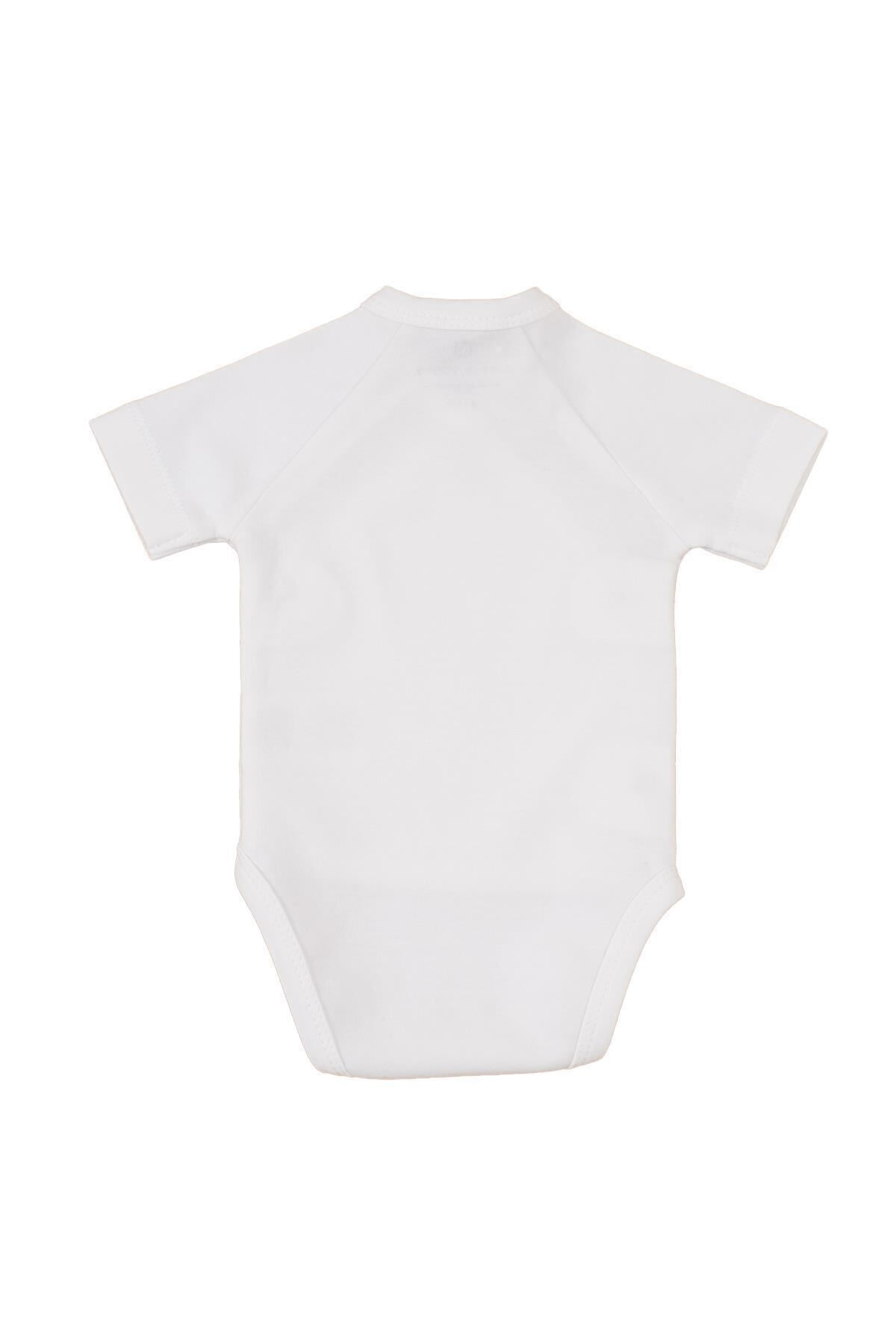 بادی نوزادی پسرانه – دخترانه سفید Little Gusto | 411ZIB اورجینال - تصویر 2