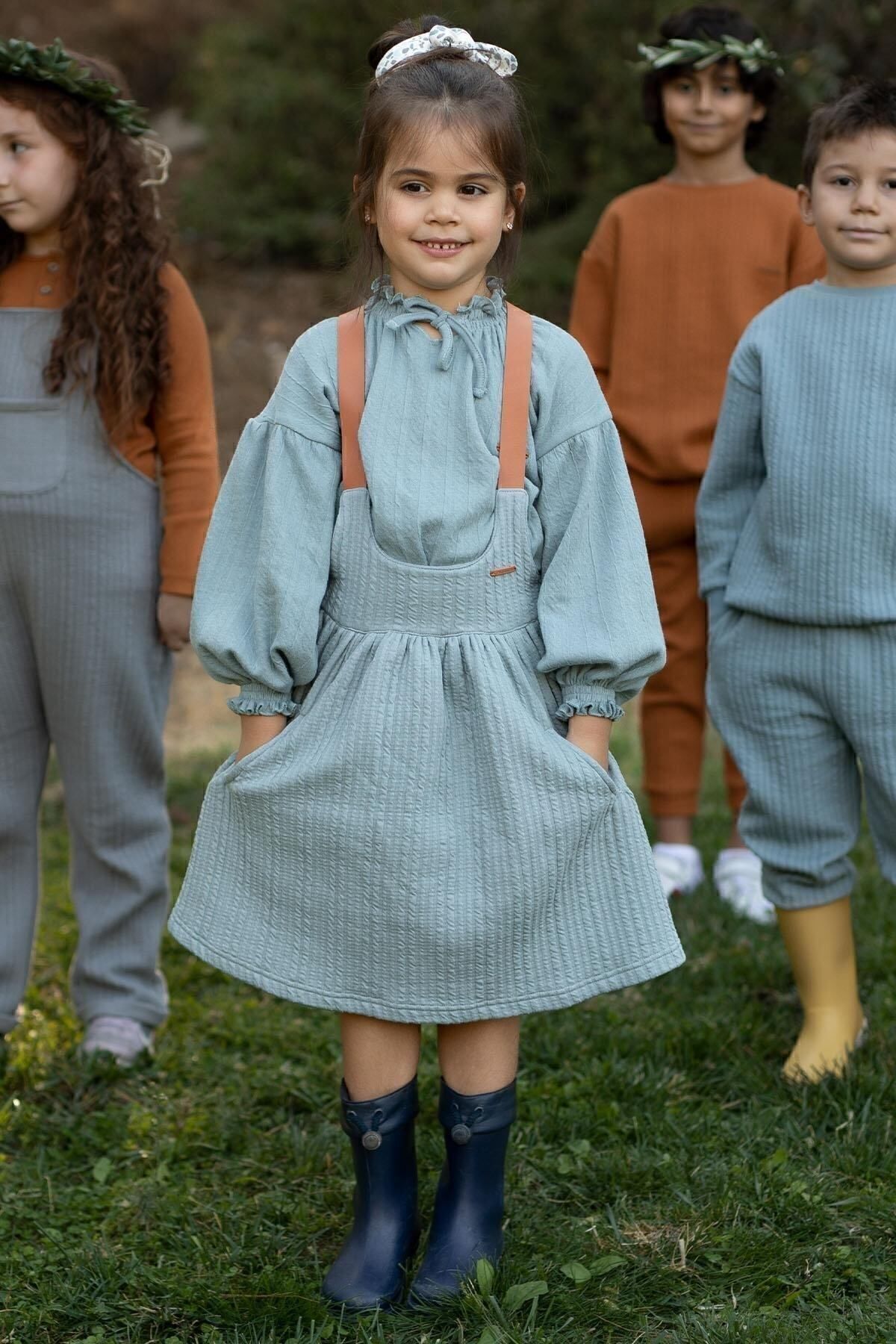 Little Gusto Kapitone Jile Elbise Çocuk Açık Mavi fotoğrafı 2 (önizleme)