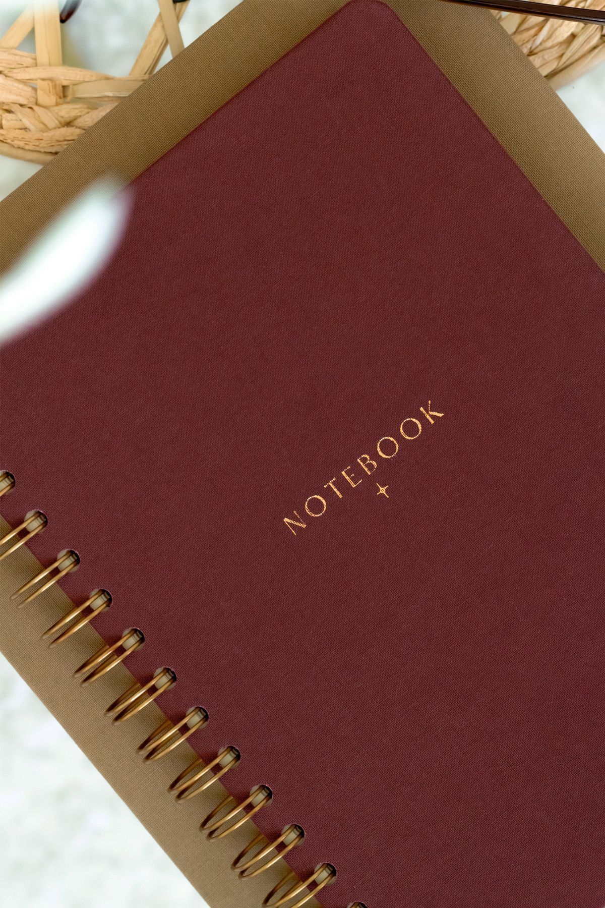 Matt Notebook-15x21 cm SpirAl ClAret Red Linen NotepAd - A5 4