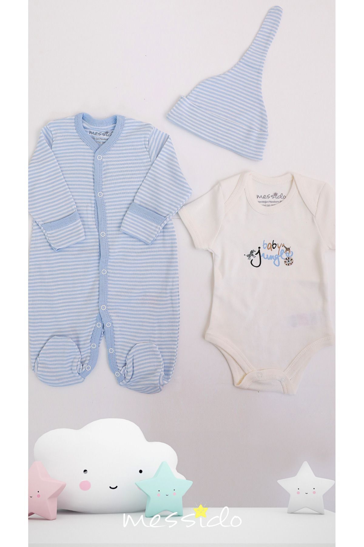100% Cotton Newborn Set of 3