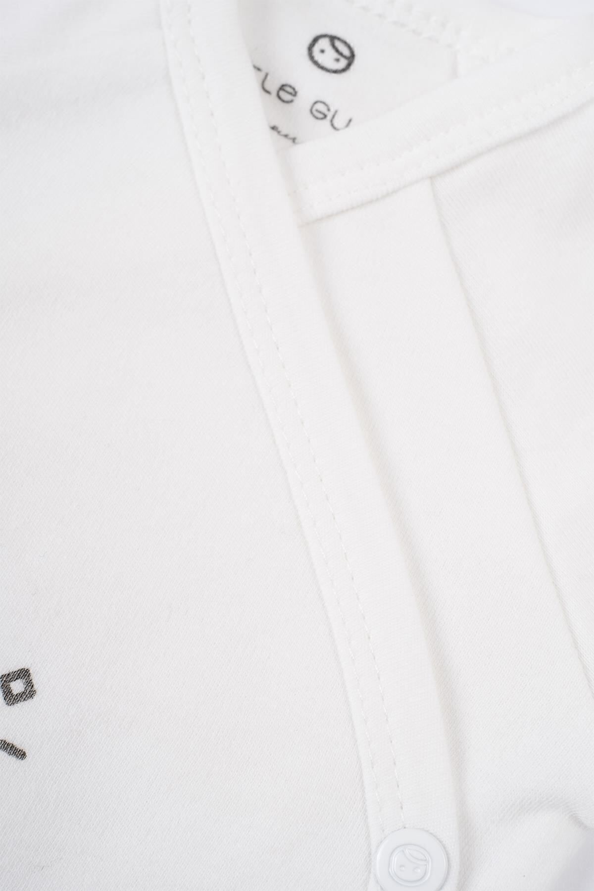 بادی نوزادی پسرانه – دخترانه سفید Little Gusto | 411ZIB اورجینال - تصویر 4