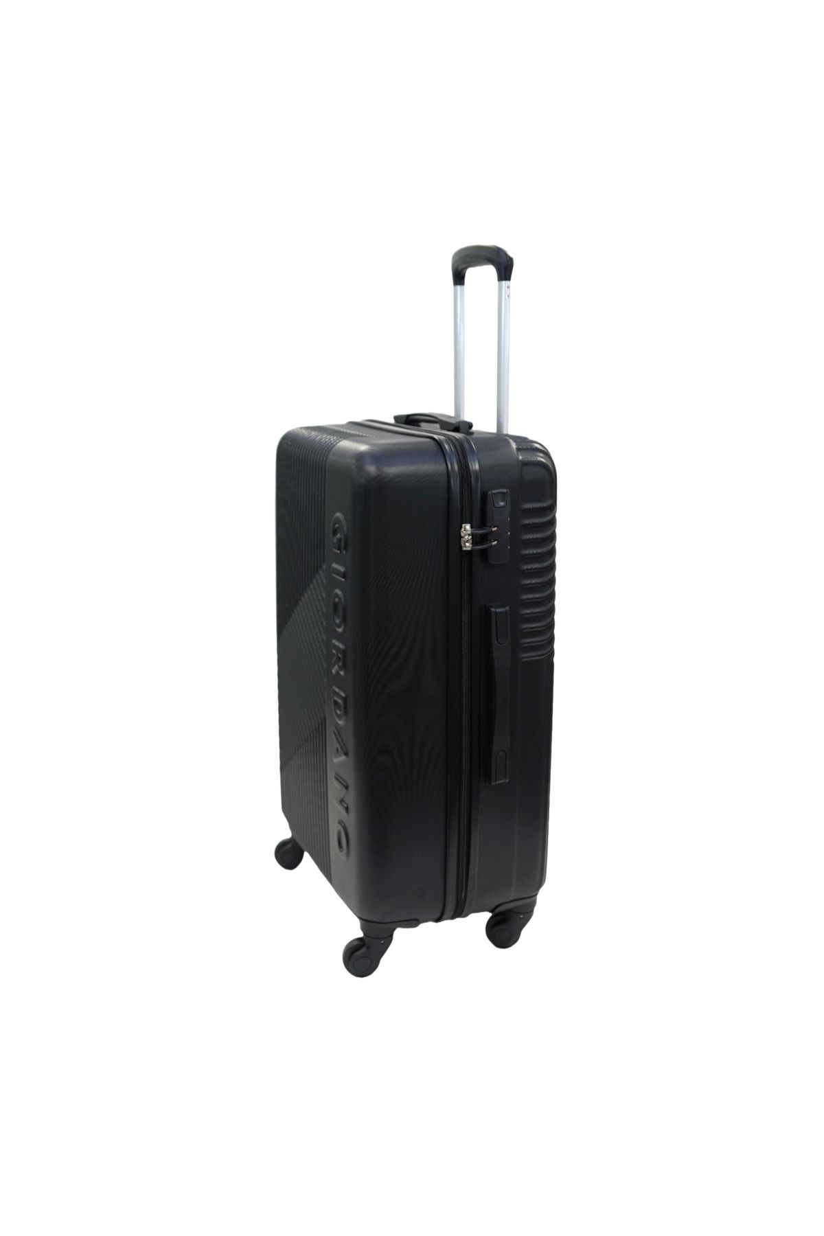 Giordano-Logo Series Medium Suitcase Black, ABS HardShell Lightweight Durable Secure Number Lock. 4