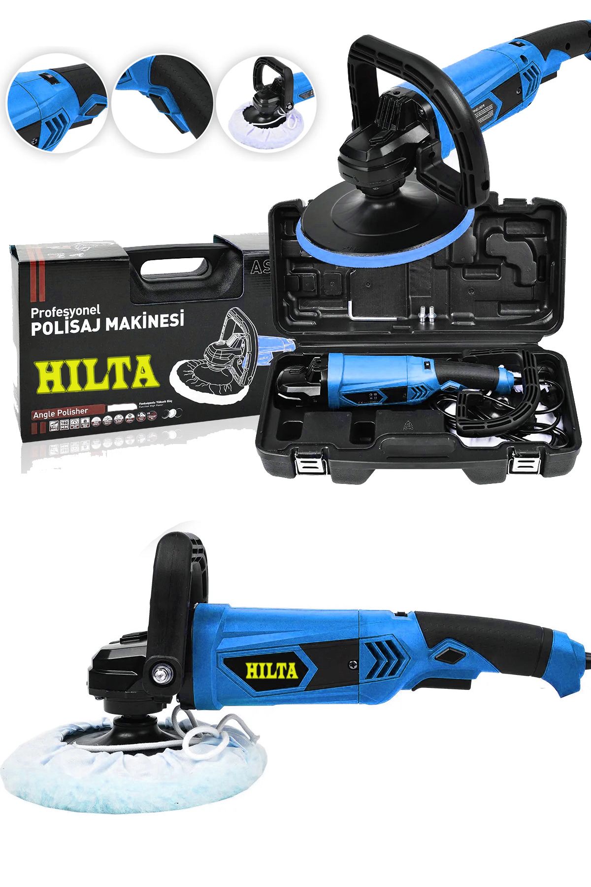 Hilta Power Alman 9800 W 6 Kademeli Devir Ayarlı Polisaj Makinesi Pasta Cila Zımpara Makinesi Süreklİ Kullanım