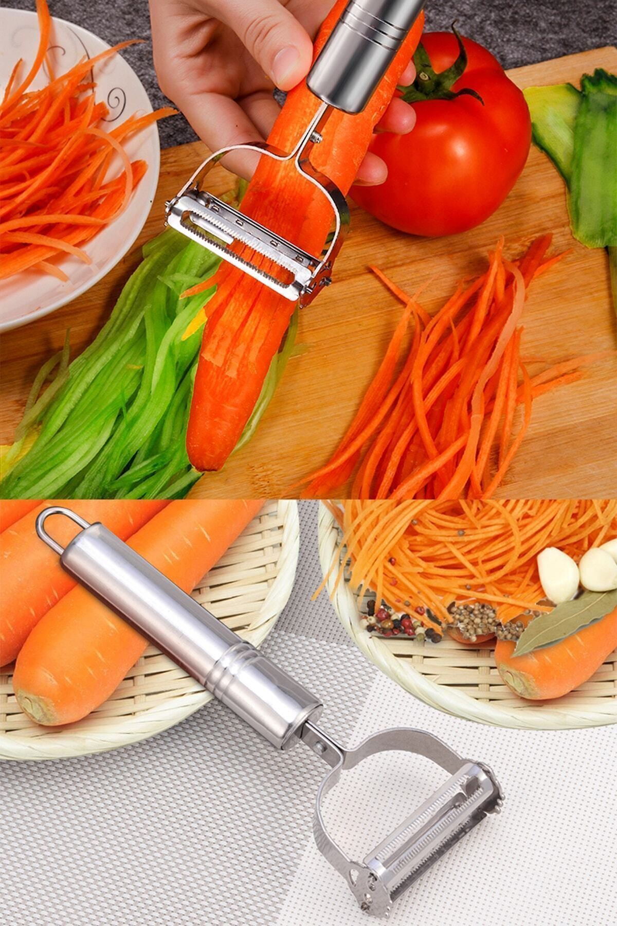 FABUUCLİCK-Professional Steel Double Sided Julienne Fruit Vegetable Peeler Chopper Potato Apple Fruit Peeling 3