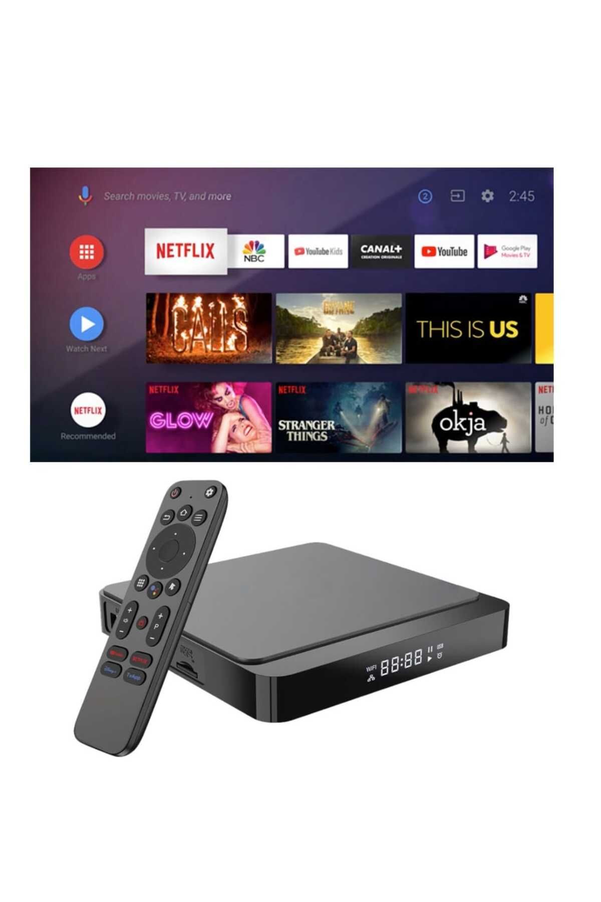 Box 4K Android TV Box Medya Oynatıcı / Çanaksız Tv / Sinema Paketi Hediyeli  (GEN 2)