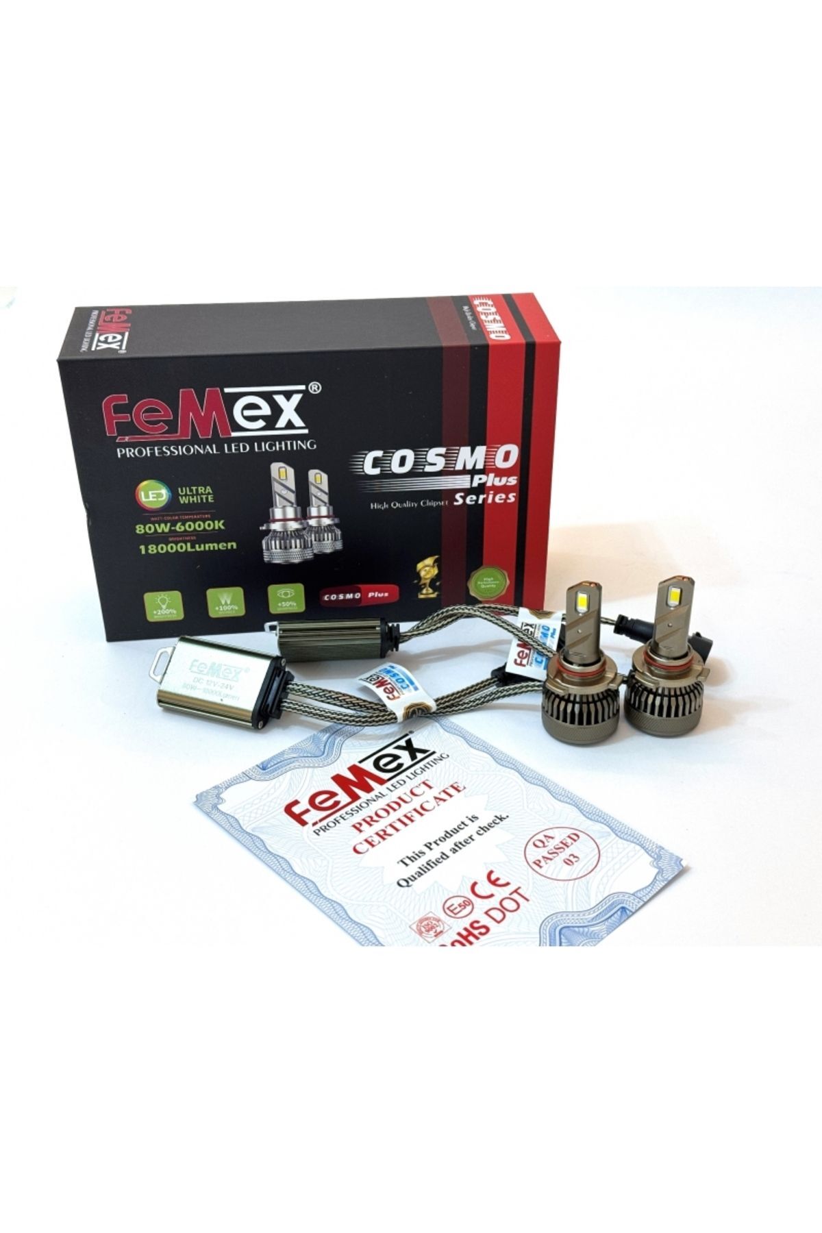 FEMEX Cosmo Plus HIR2 9012 Şimşek Etkili Led Xenon 80W 18000 Lumen