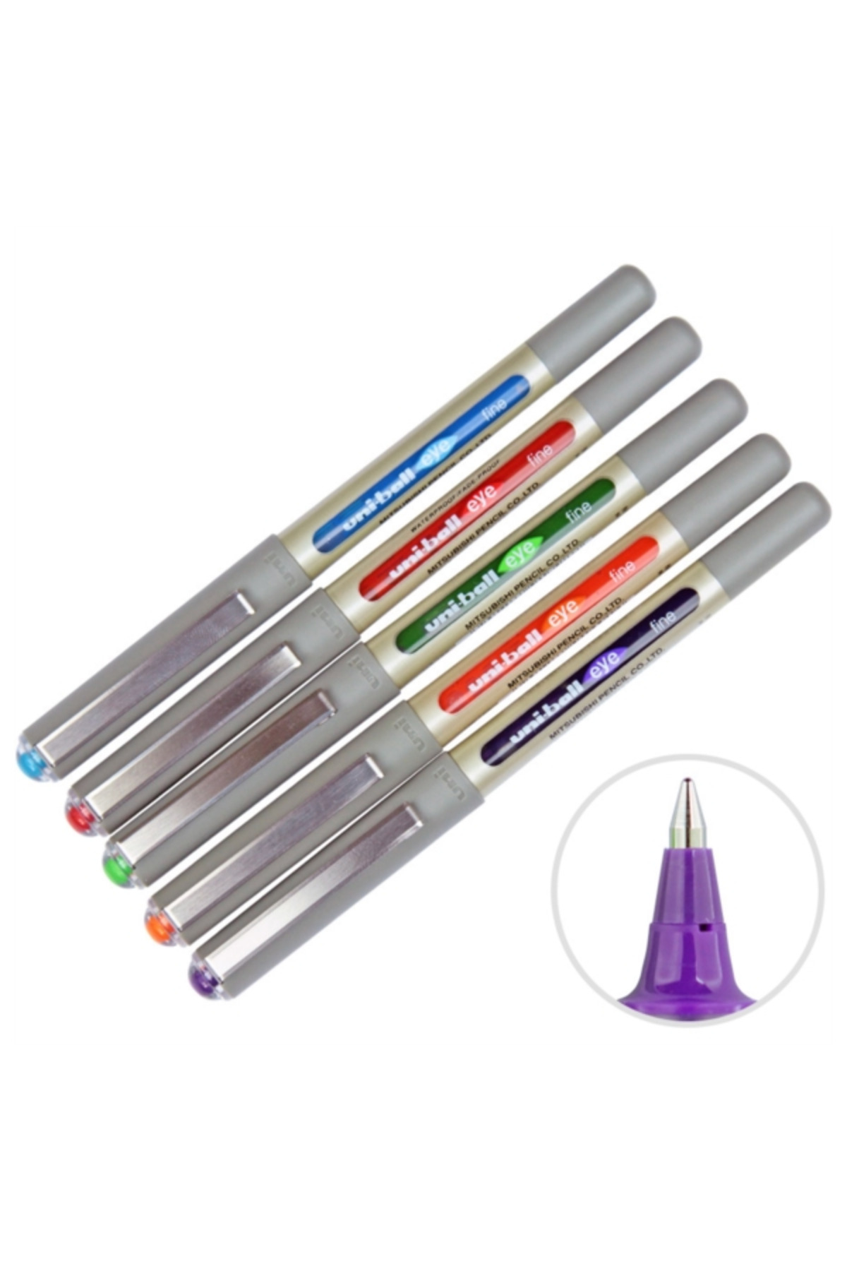 UNİ-BALL Uni-ball Roller Kalem Eye Fine Bilye Uç 0.7 Mm 5 Li Karışık Renk Ub-157