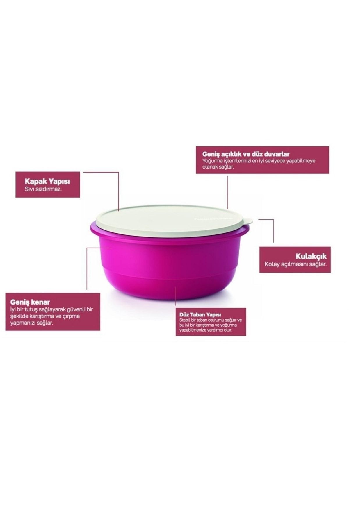Tupperware-Miksim 2 Lt Storage Preparation Container Fuchsia Miks Hsgl 3